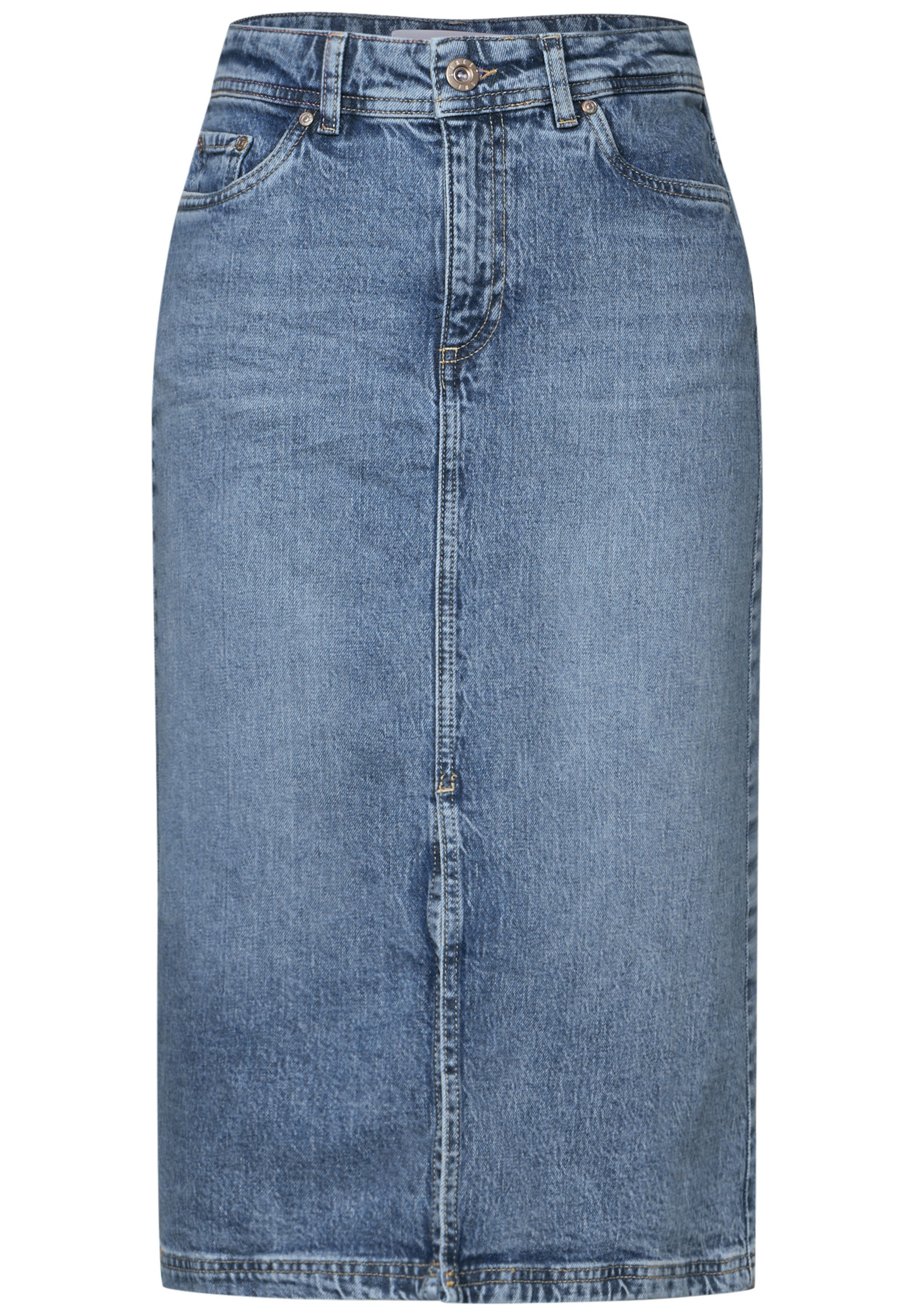 STREET ONE Jeans rok met splitje voor