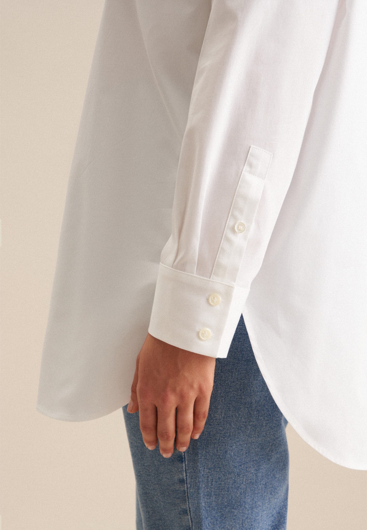 seidensticker Lange blouse Zwarte roos Lange mouwen kraag uni