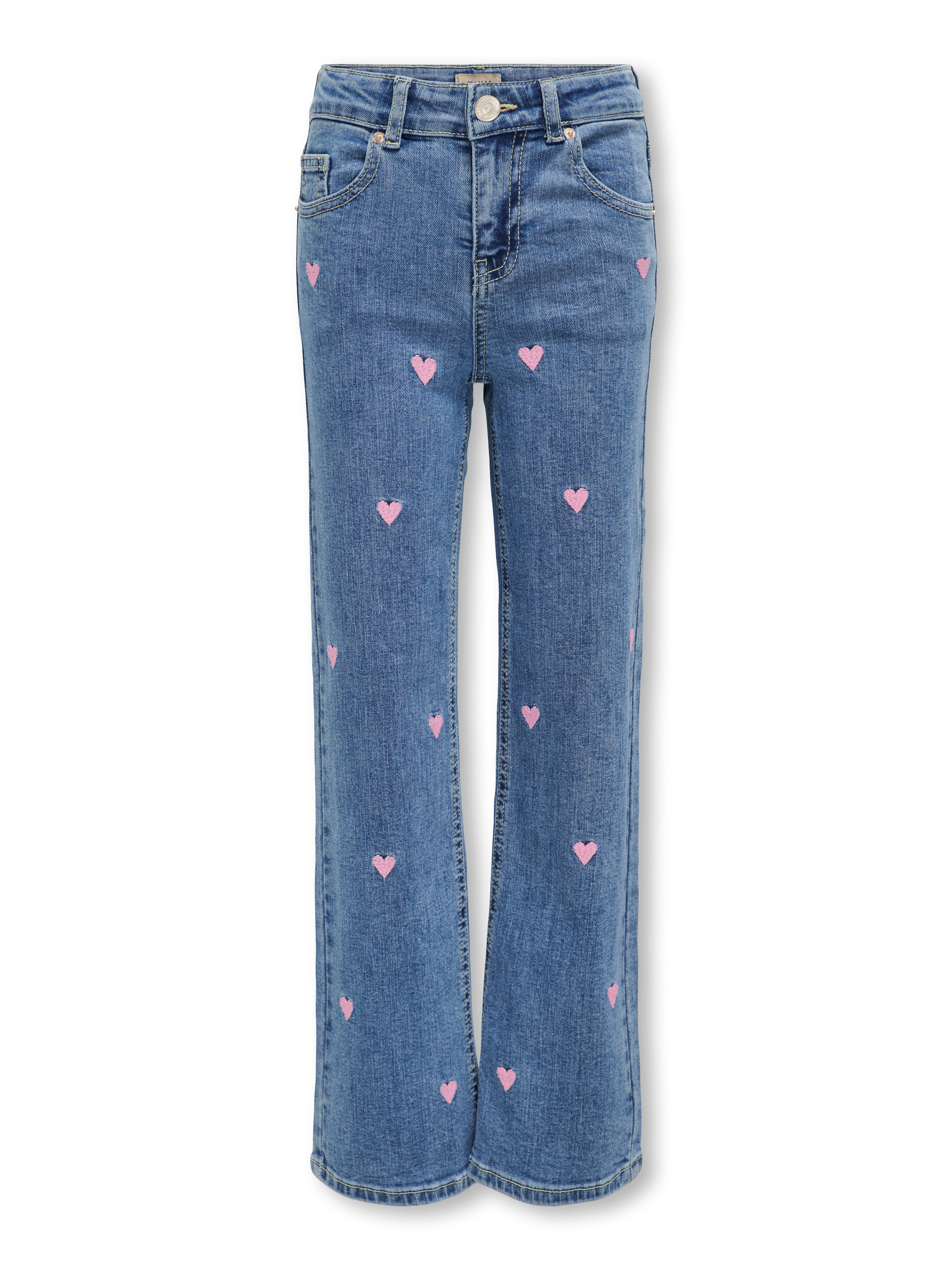 KIDS ONLY Wijde jeans KOGJUICY WIDE LEG HEART EMB DNM JEANS
