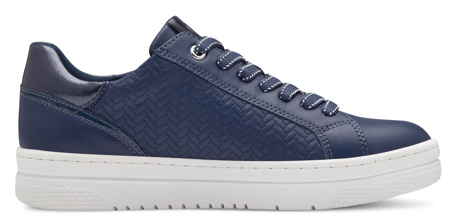 Marco Tozzi Plateausneakers vrijetijdsschoen, lage schoen, veterschoen met reliëf