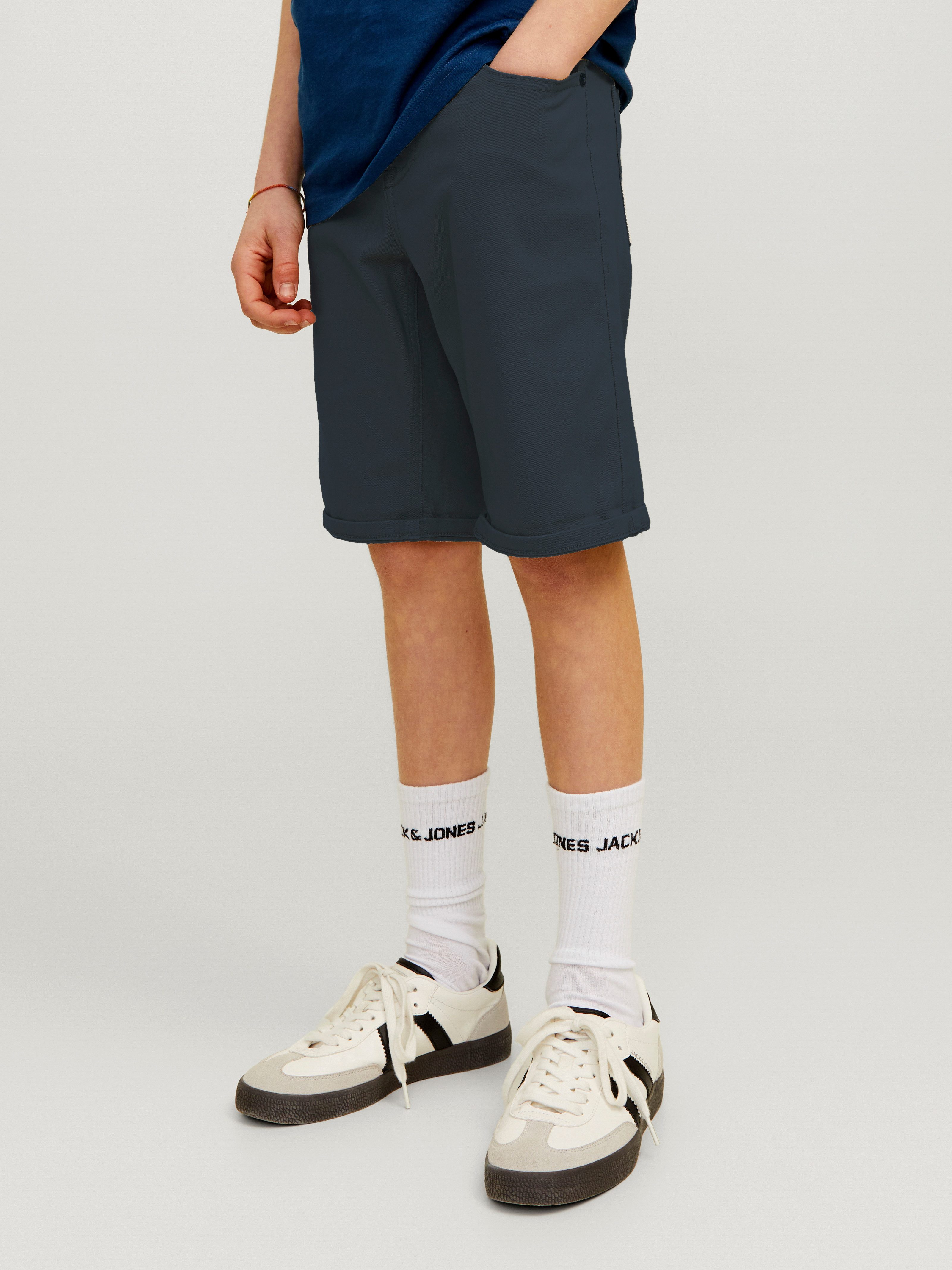 Jack & Jones Junior Short JPSTRICK JJORIGINAL AKM JNR jongens shorts maat 164 blauw