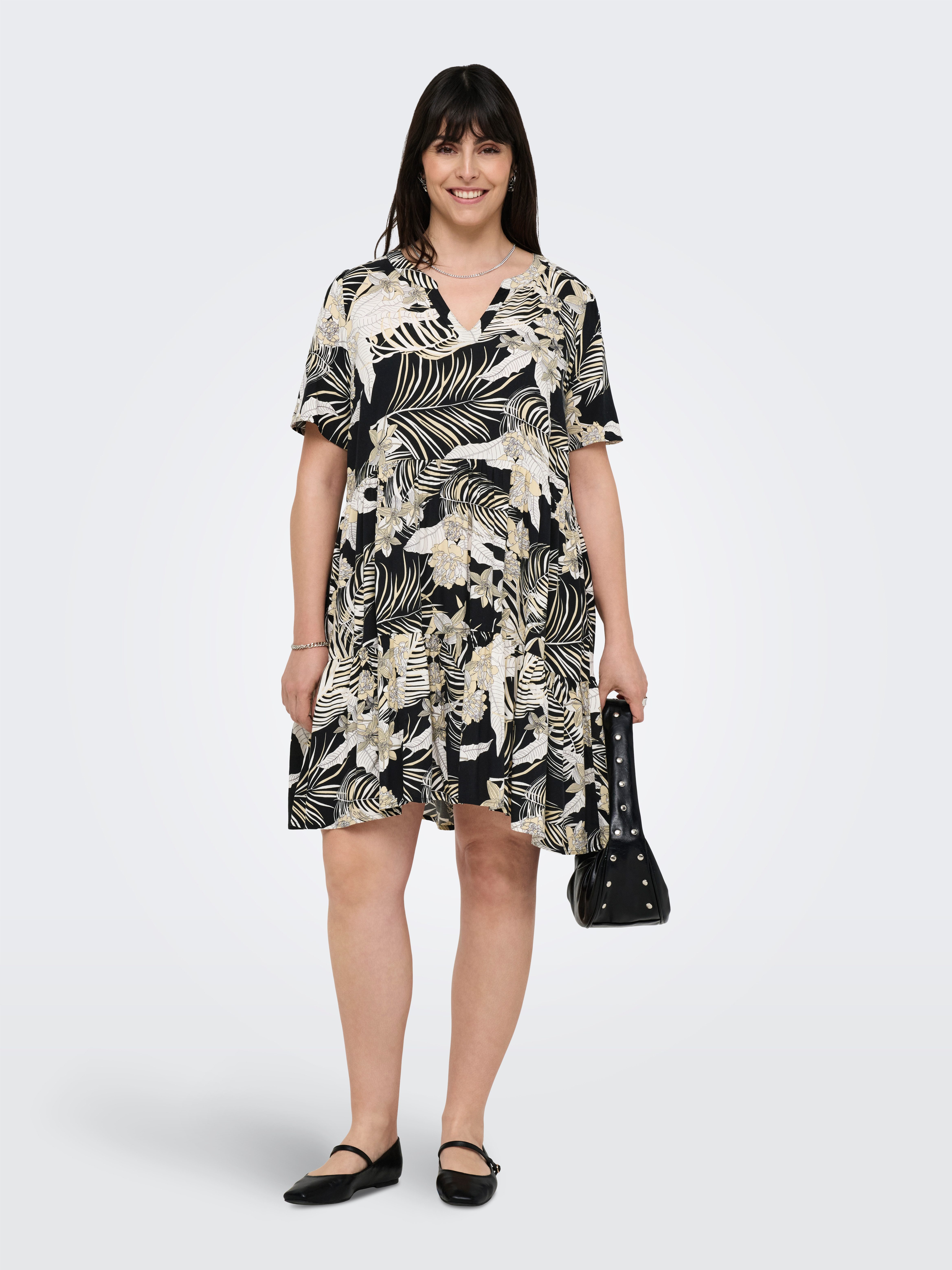 ONLY CARMAKOMA Mini-jurk CARZALLY LIFE S/S THEA TUNIC DRESS NOOS