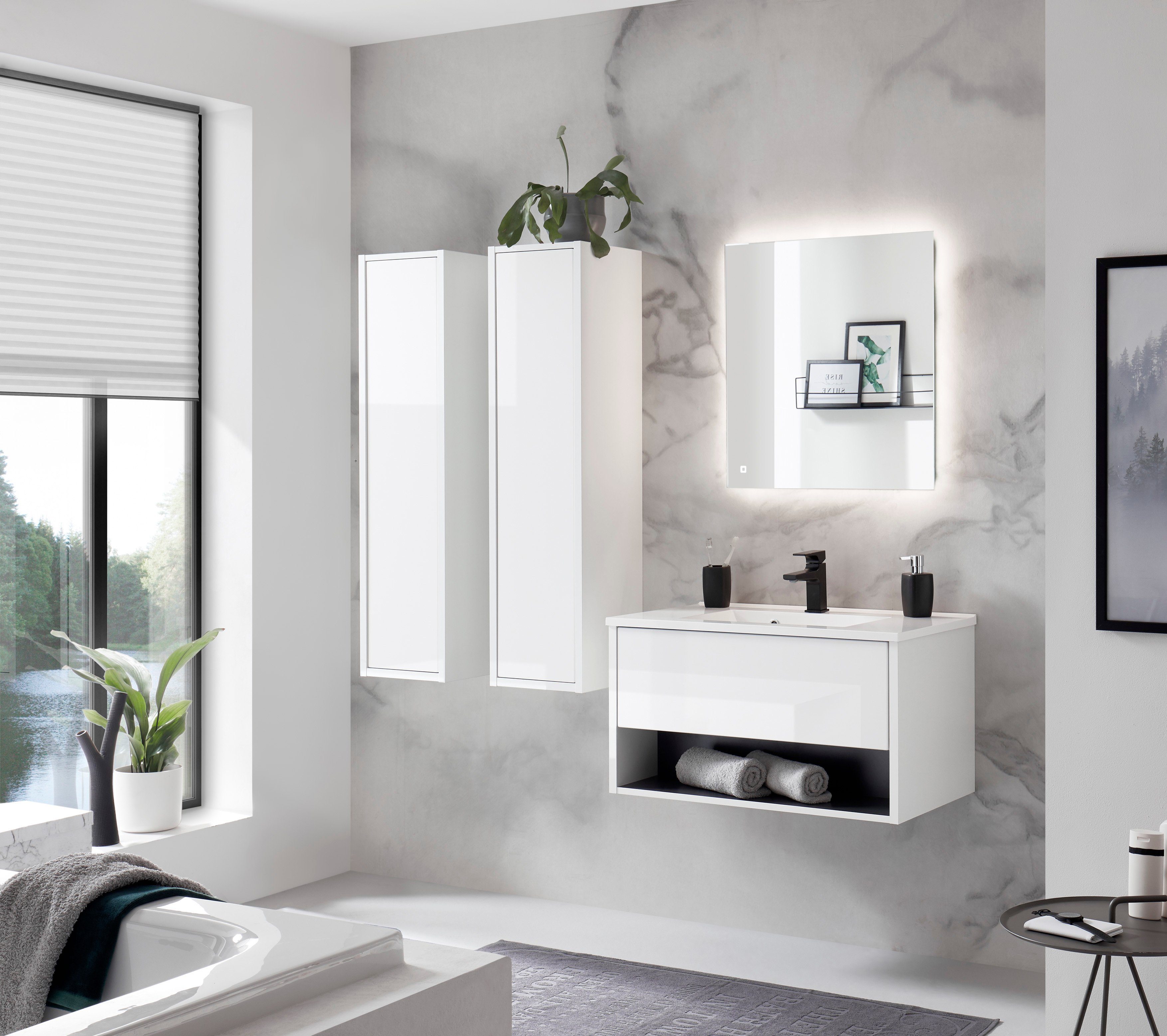 Places of Style Wastafelonderkast Studio Line, wastafel inclusief wasbak, modern ontwerp