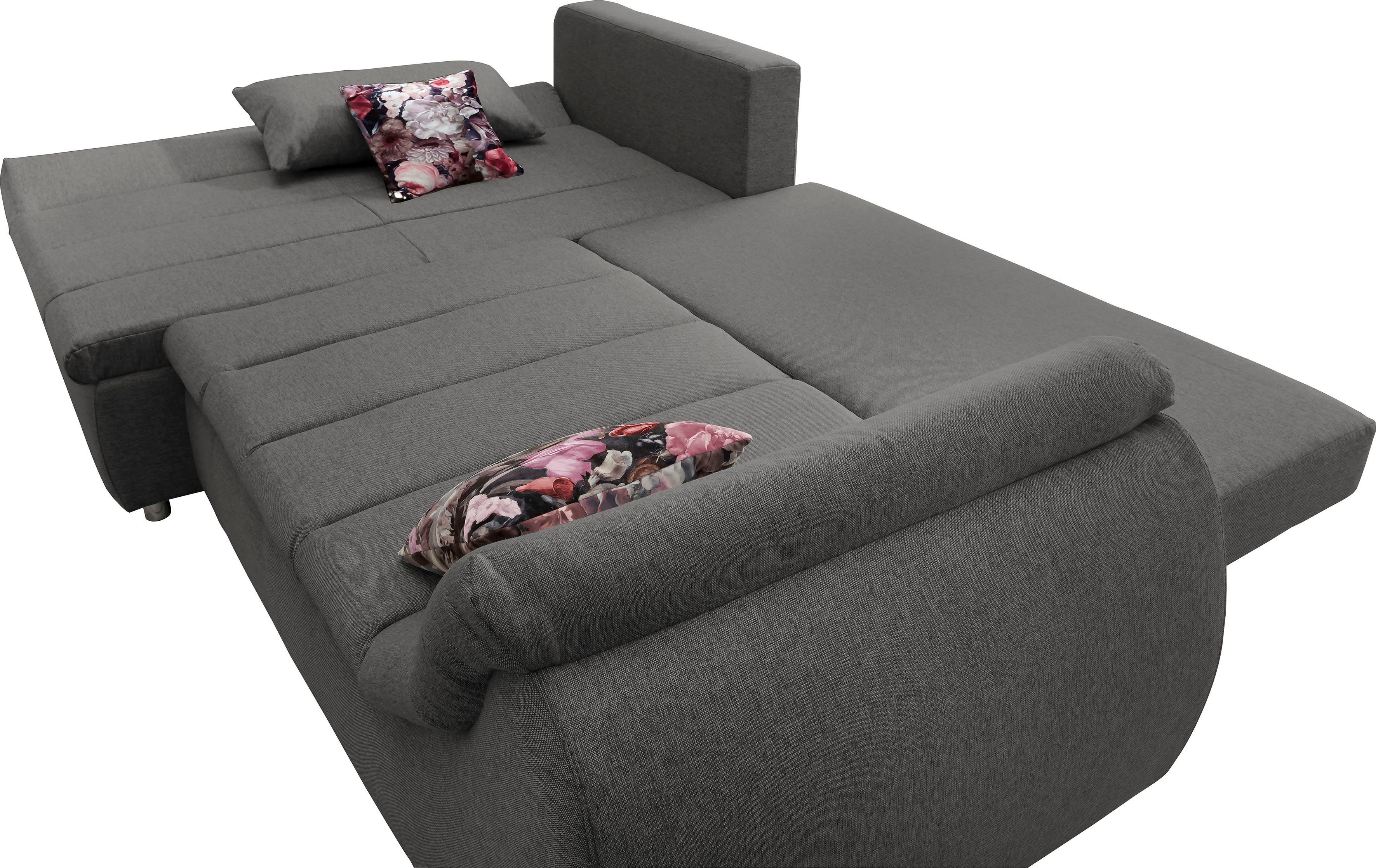 INOSIGN Hoekbank Imola elegant en modern, actuele stiksels in de zitting, comfortabel, L-vorm