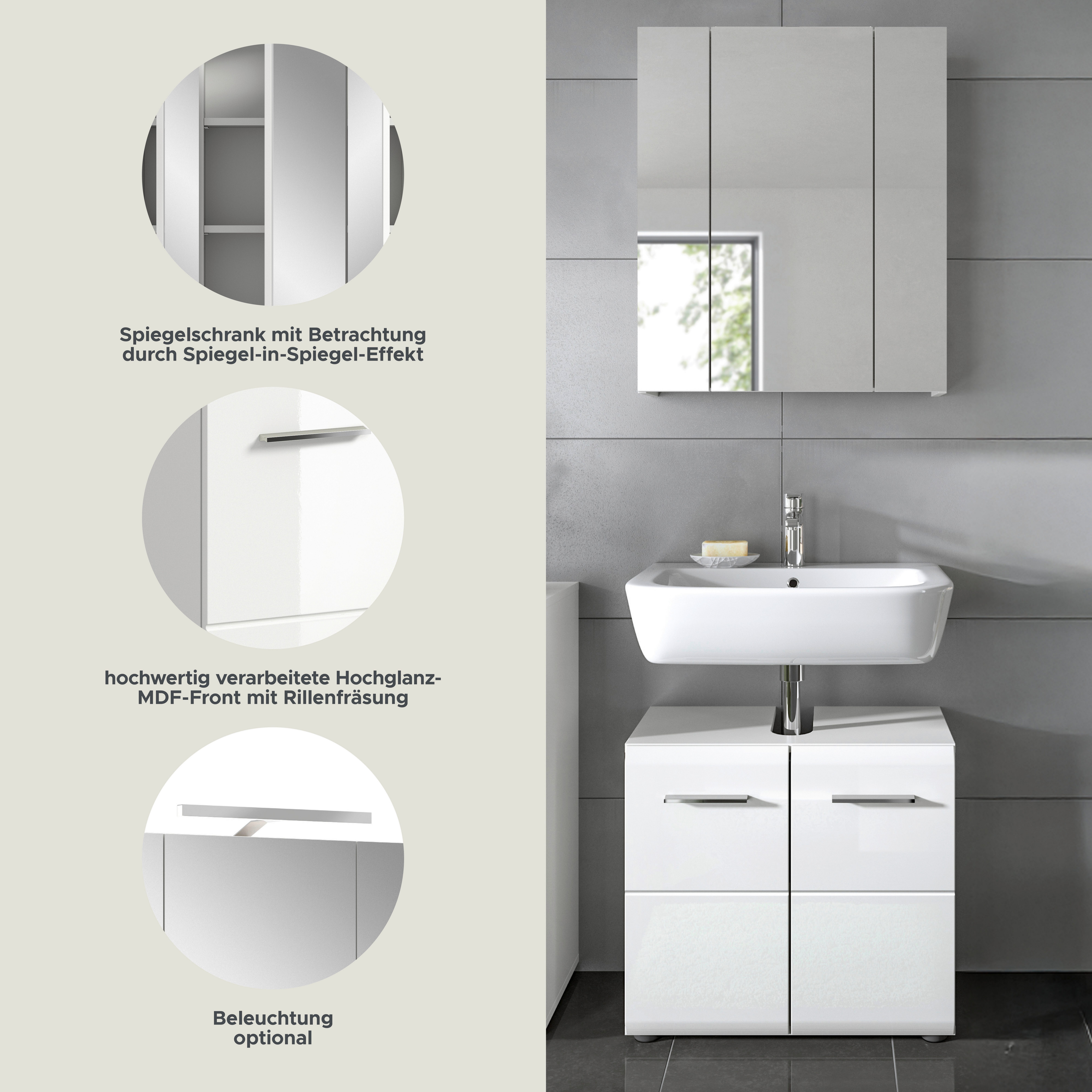INOSIGN Badmeubelset FLORENZ, TOPSELLER!, 2-delige badcombinatie, hoogwaardige MDF-front