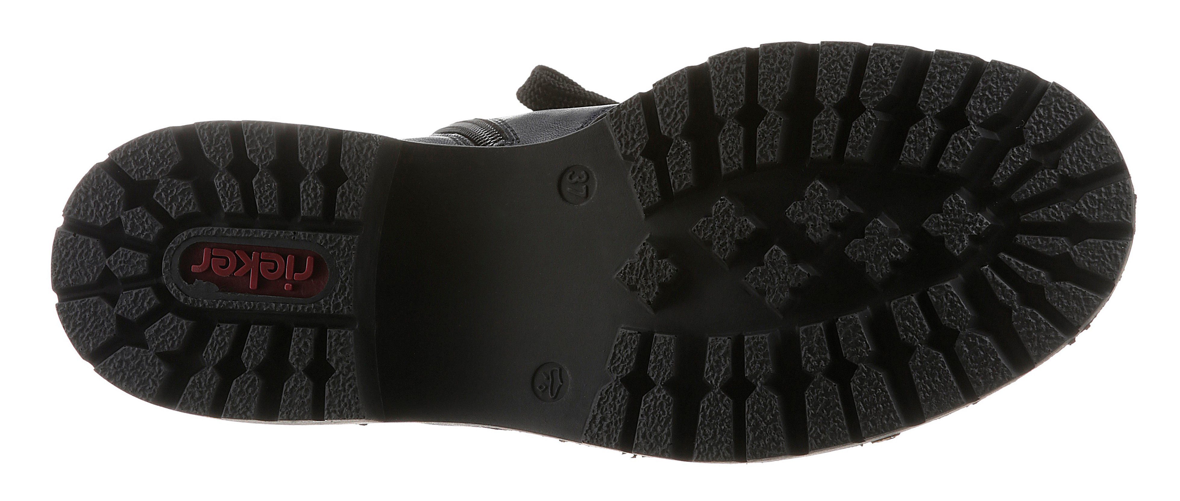 Rieker Hoge veterschoenen , enkellaarsjes, profielzool, blokhak, met casual vetersluiting