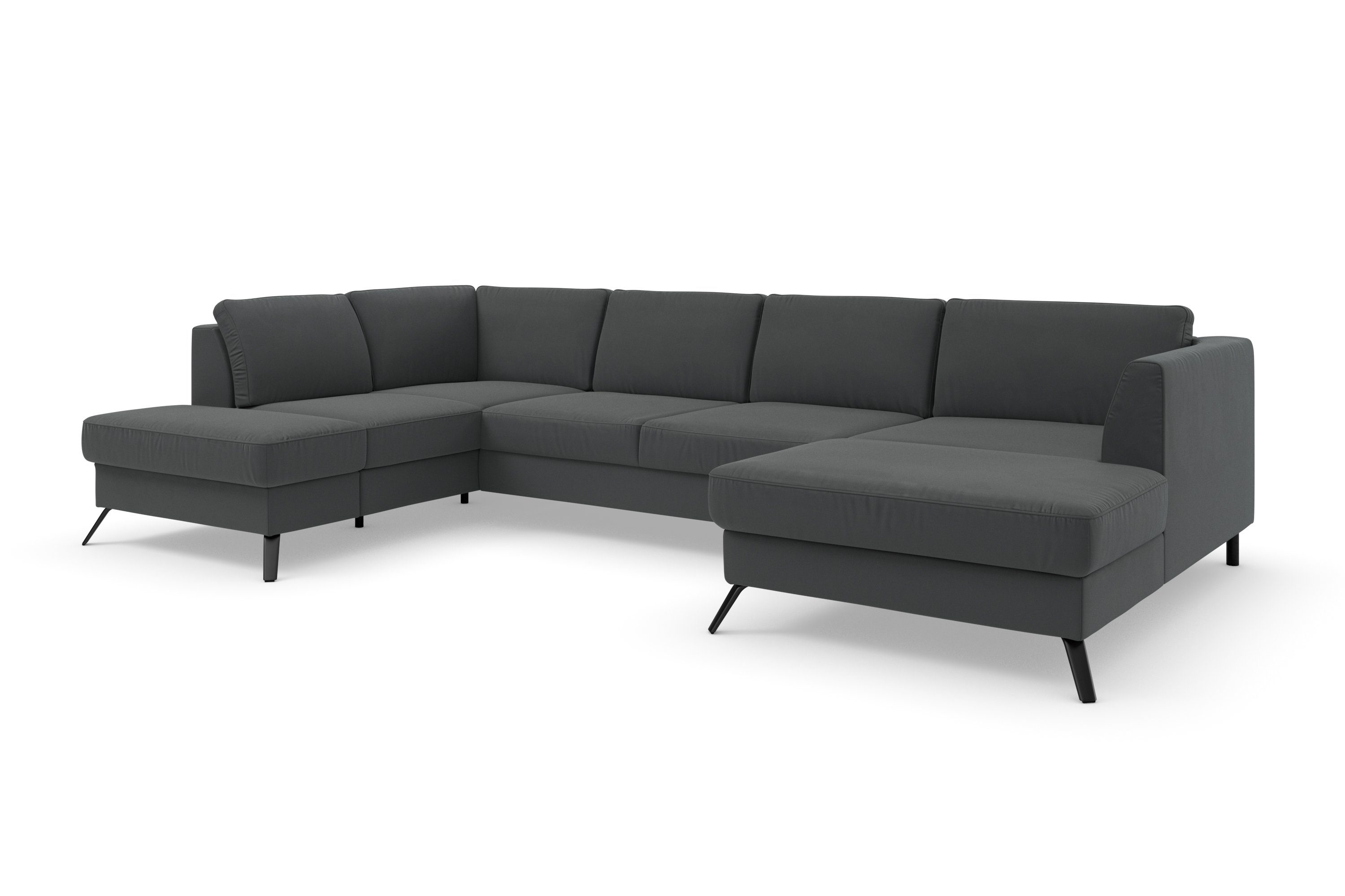 sit&more Zithoek Olsen U-vorm inclusief zitdiepteverstelling, naar keuze met slaapfunctie, 15 cm hoog