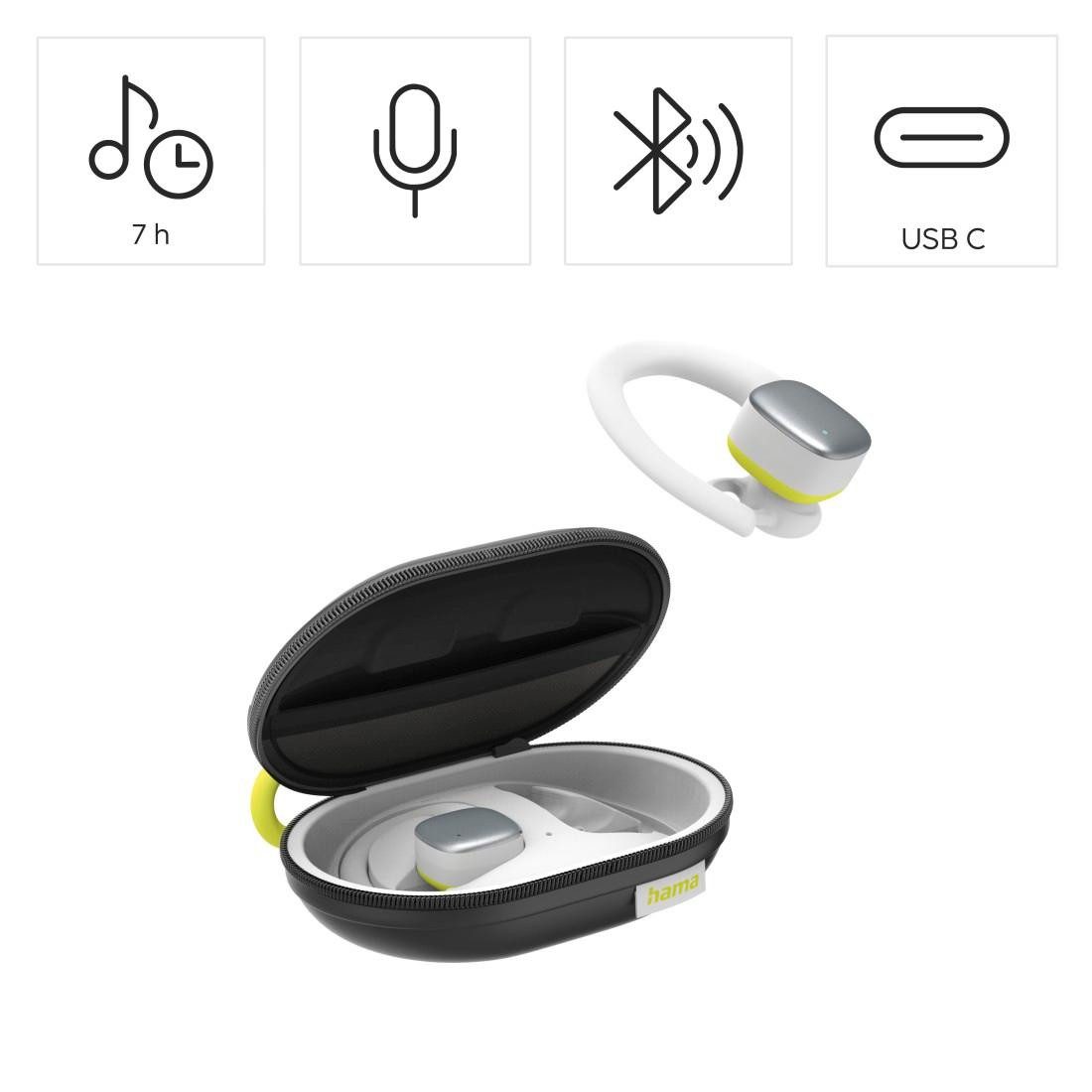 Hama Bluetooth-hoofdtelefoon Draadloze Bluetooth headset, in-ear Bluetooth koptelefoon voor sport
