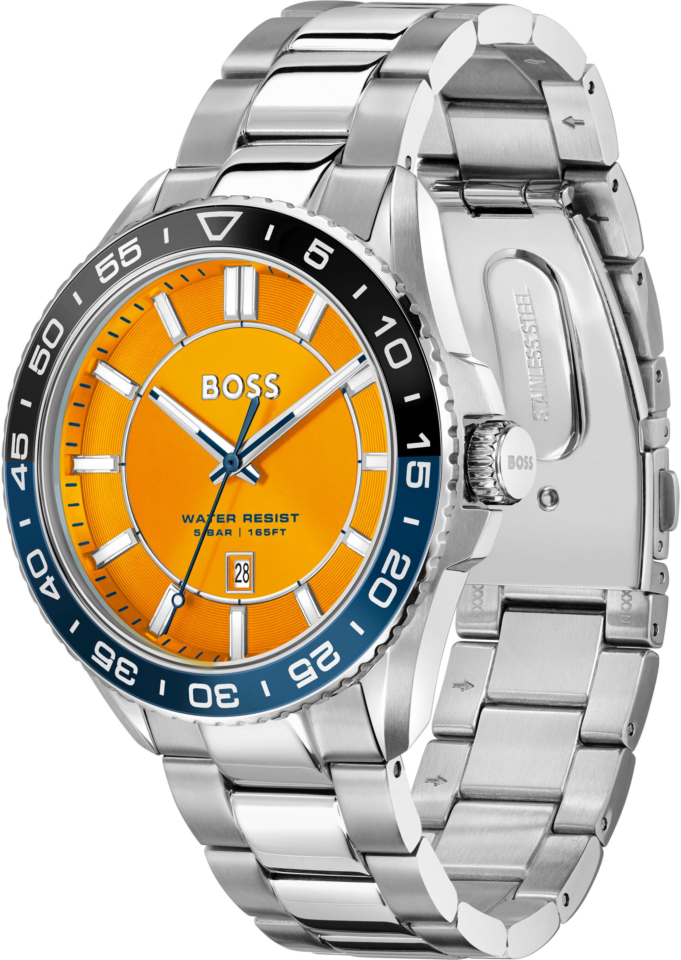 Boss Kwartshorloge Runner 3H Horloge, herenhorloge, stalen band, analoog, dag