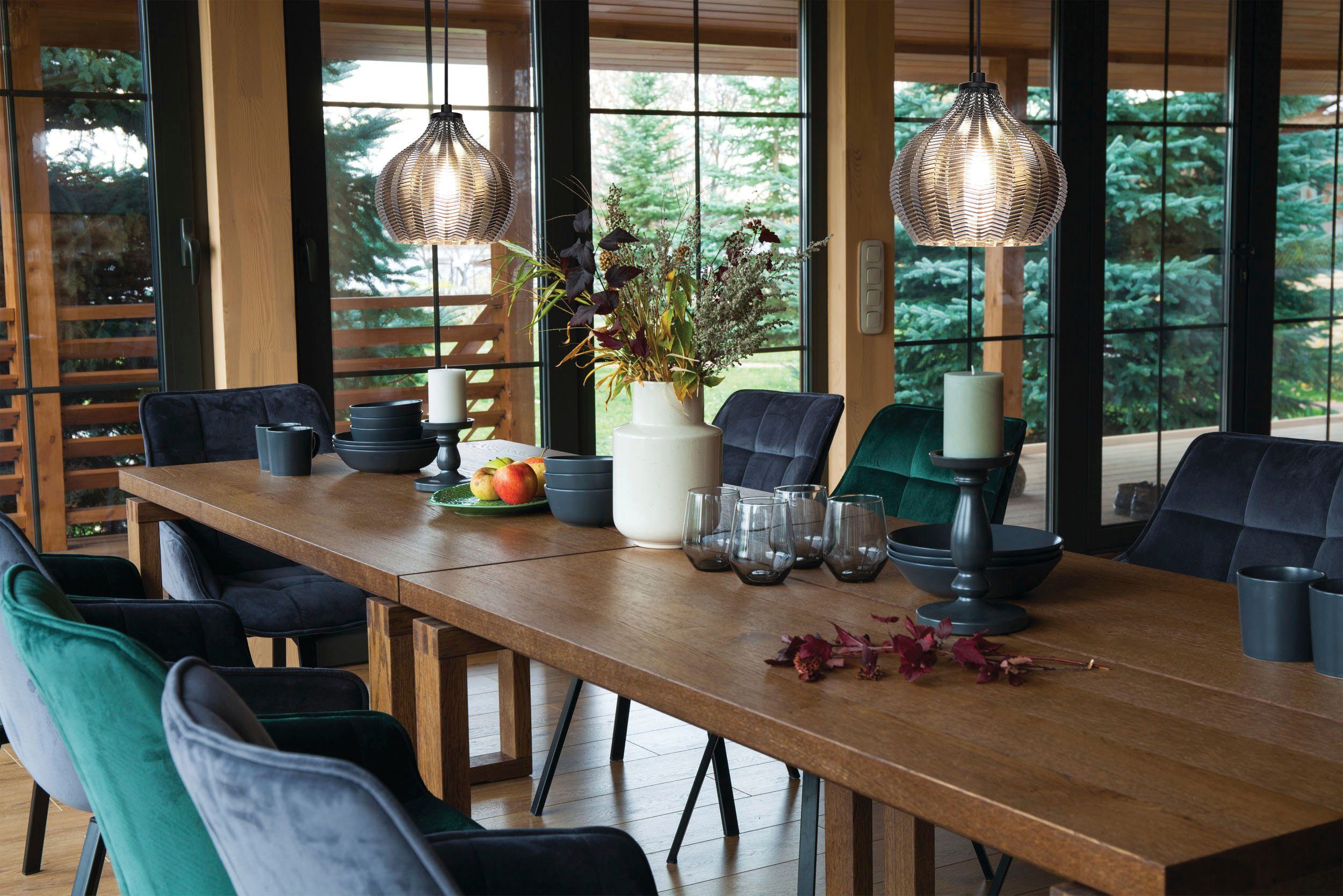EGLO Hanglamp TAMALLAT Hanglamp in zwart van staal - excl. E27 - 40W (1 stuk)