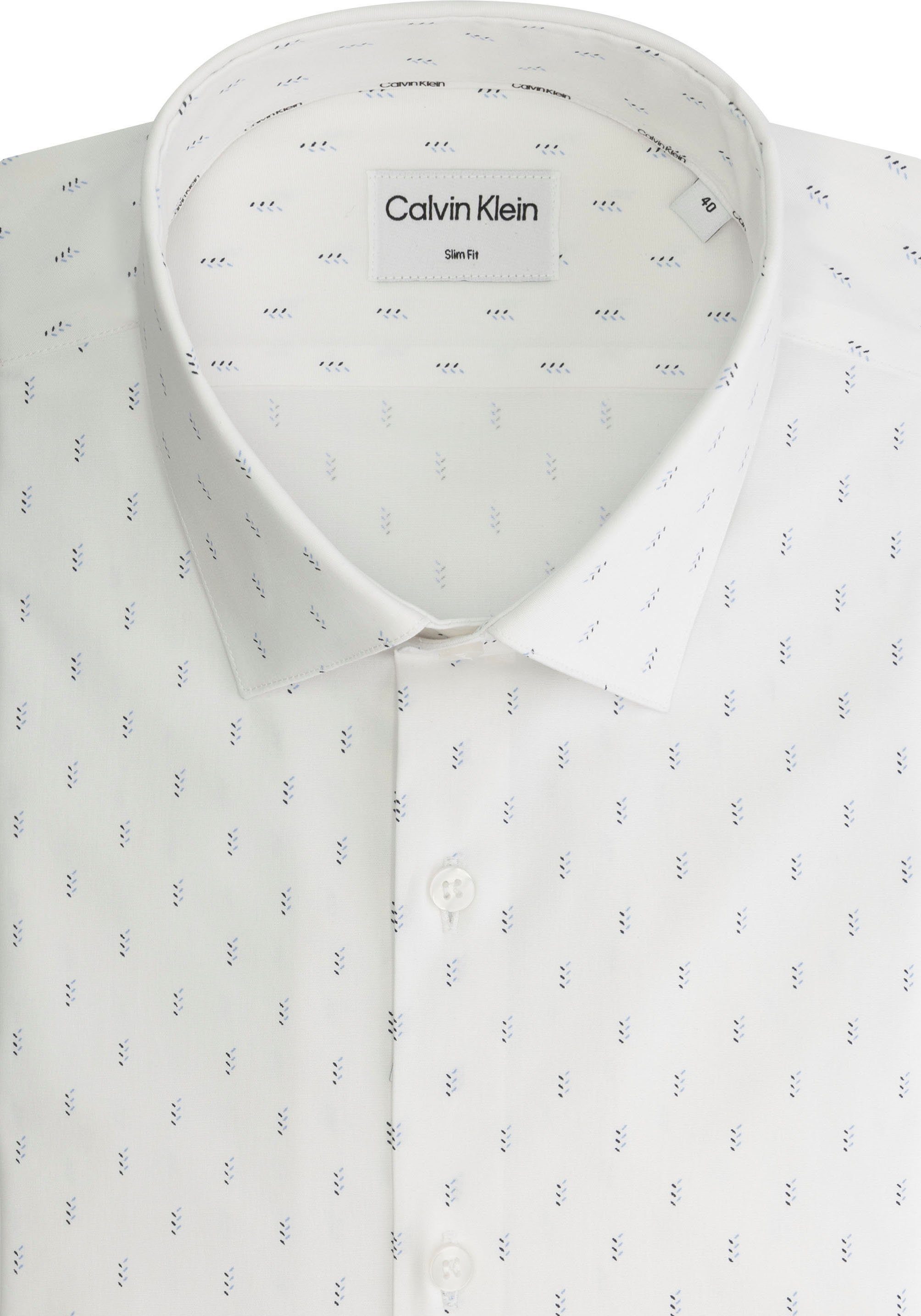 Calvin Klein Overhemd met lange mouwen POPLIN LEAF PRINT SLIM SHIRT
