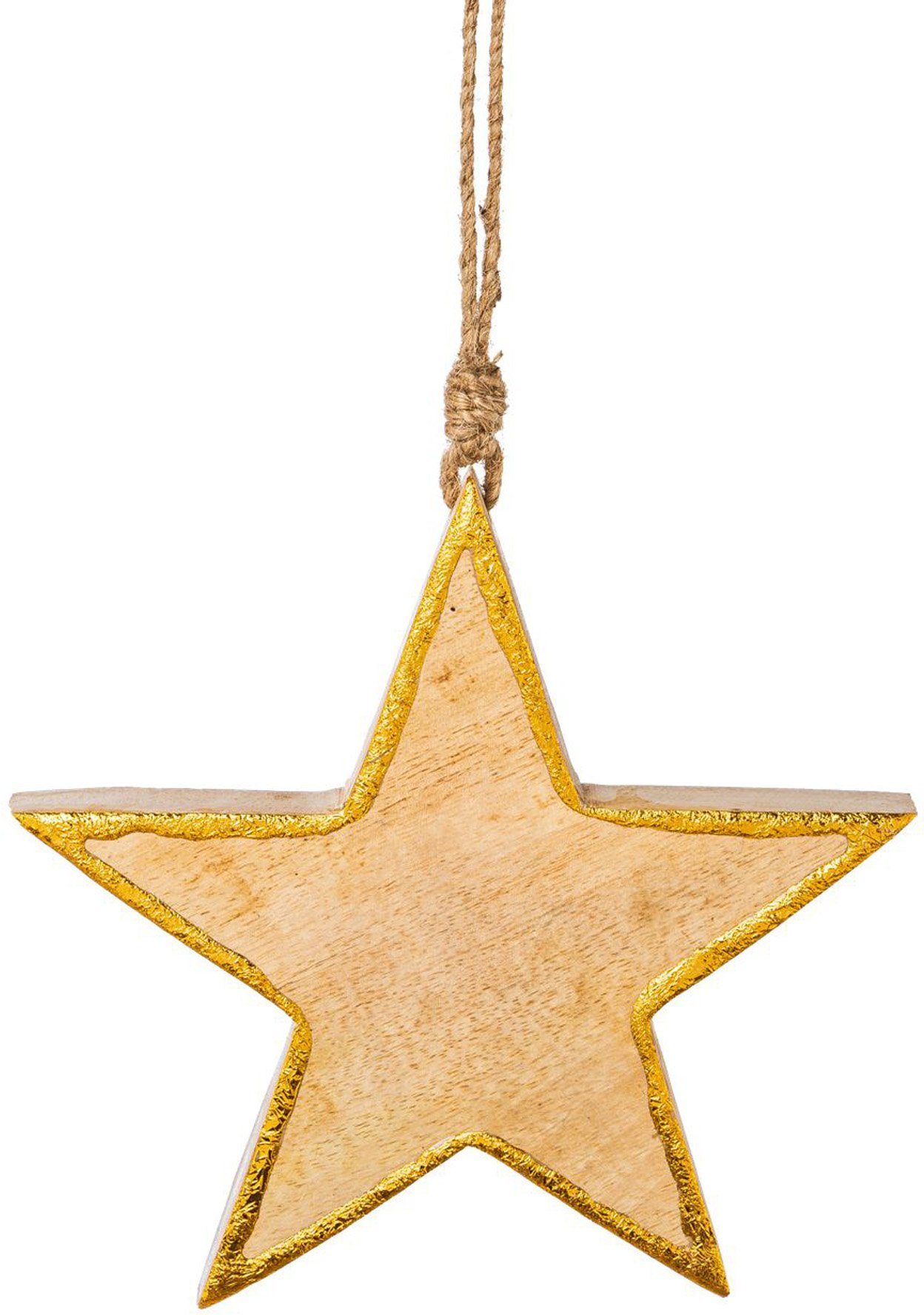 Creativ deco Sierster van hout, hangdecoratie, 6-delige set, ø ca. 15 cm (6 stuks)