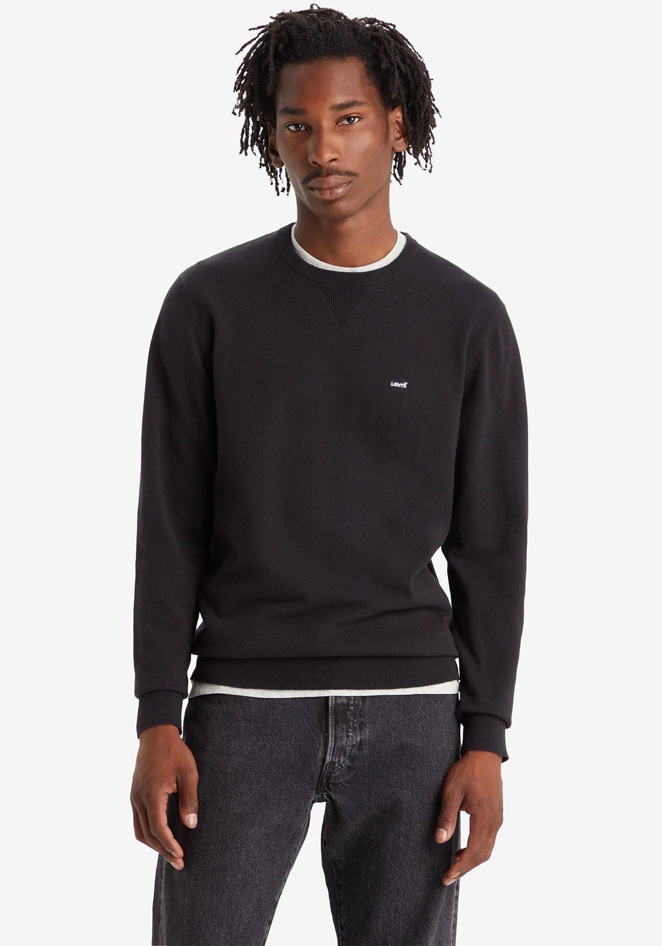 Levi's Trui met ronde hals LIGHTWEIGHT HM SWEATER heren pullovers maat M zwart