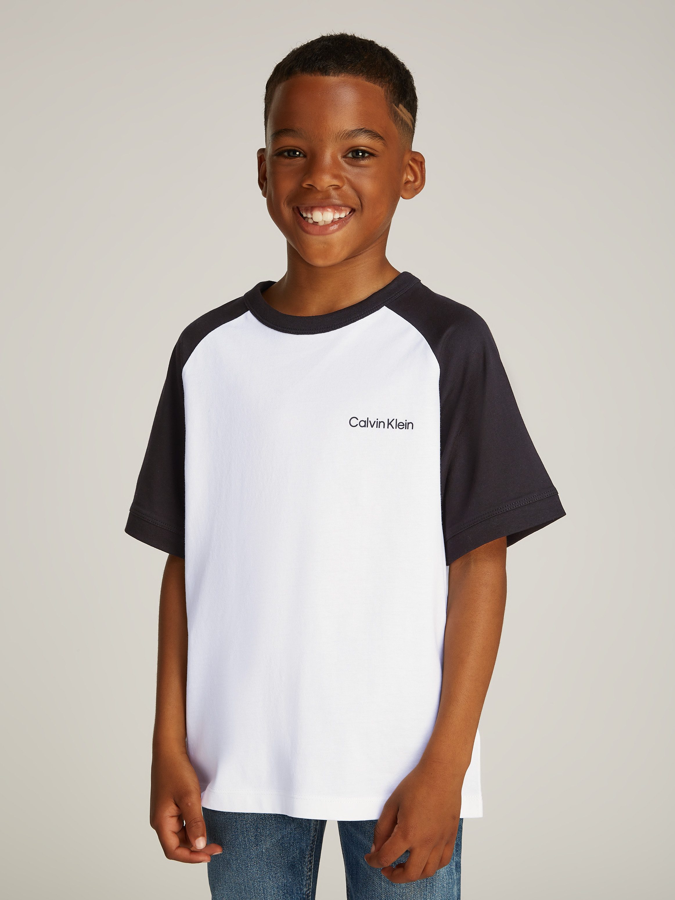 Calvin Klein Shirt met ronde hals COLOR BLOCK SS T-SHIRT voor kinderen tot 16 jaar met logo-opdruk