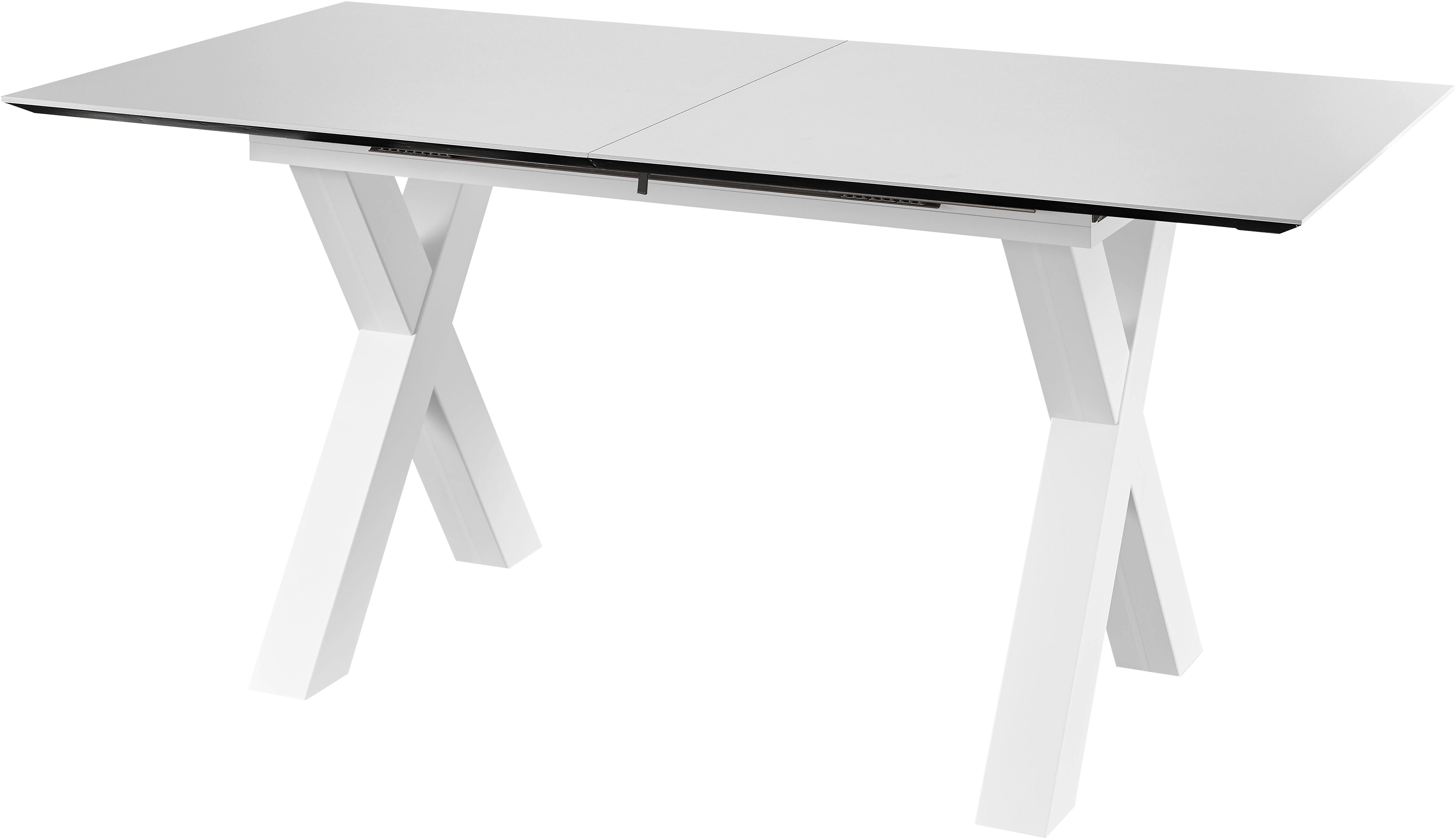 set one by Musterring Eettafel New Atlanta Rechthoekig blad met Zwitserse rand, uitschuifbaar, onderstel in X-vorm