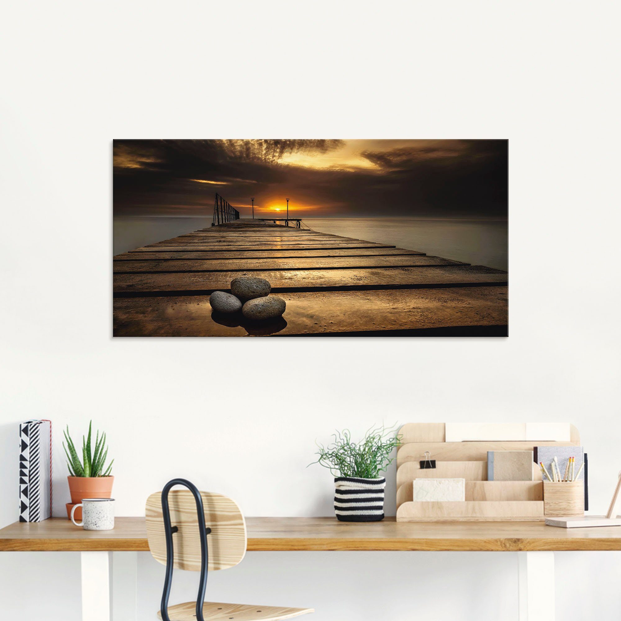 Artland Print op glas Zonsopkomst aan de Zwarte Zee