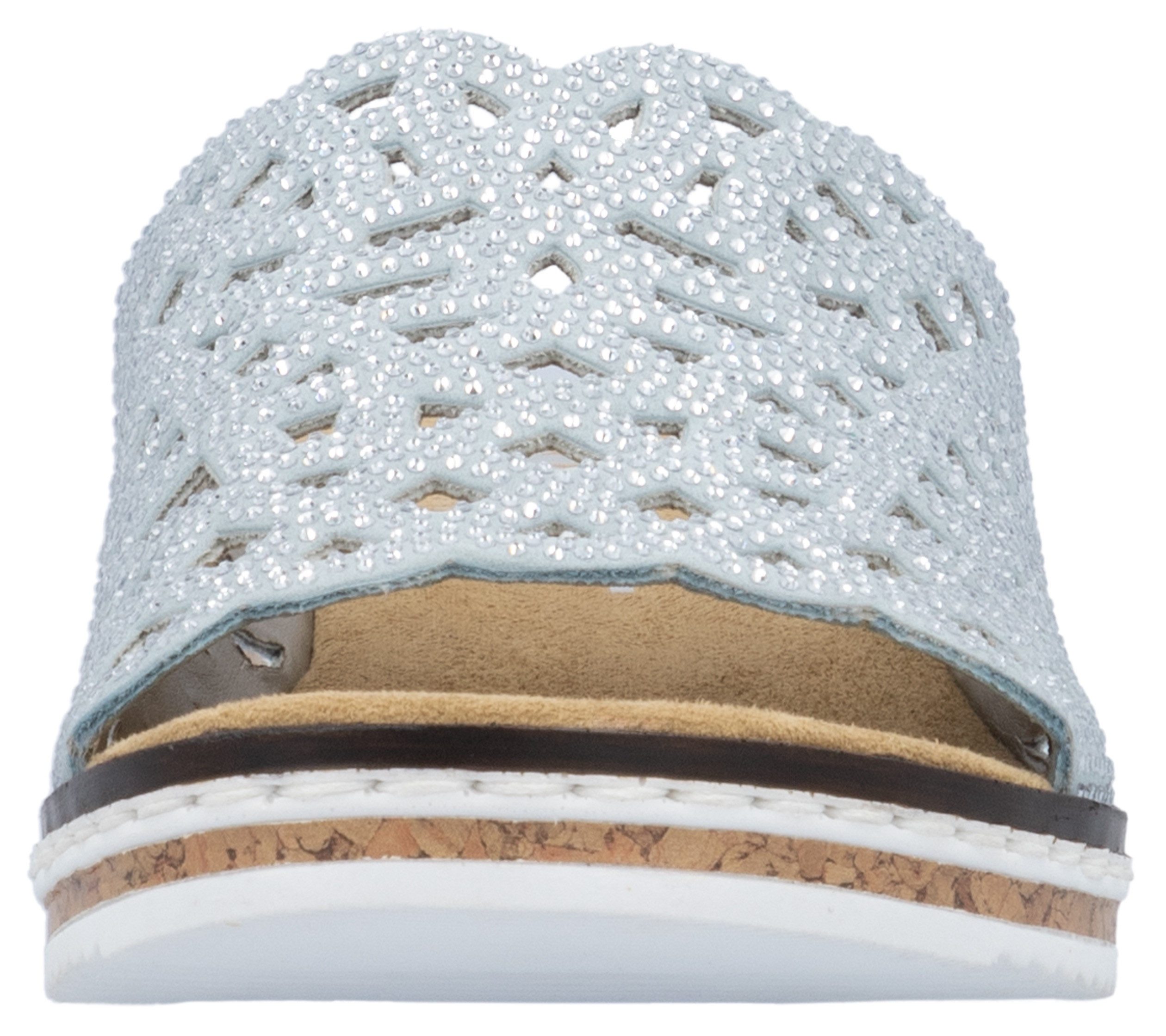 Rieker Slippers Zomerschoen, slippers, huisschoen, sleehak met perforatie