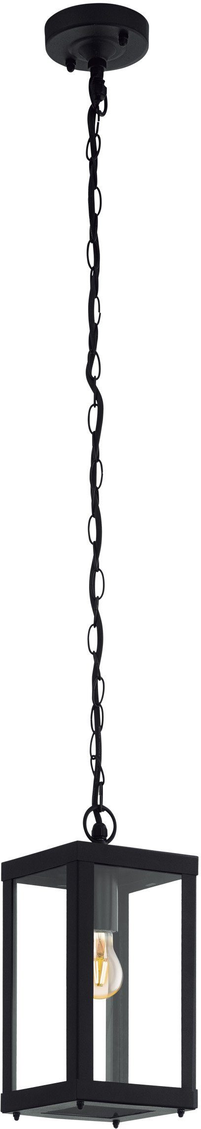 EGLO Plafondlamp voor buiten ALAMONTE 1 zwart / l15 x h128,5 x b15 cm / spatwaterdicht / rustiek