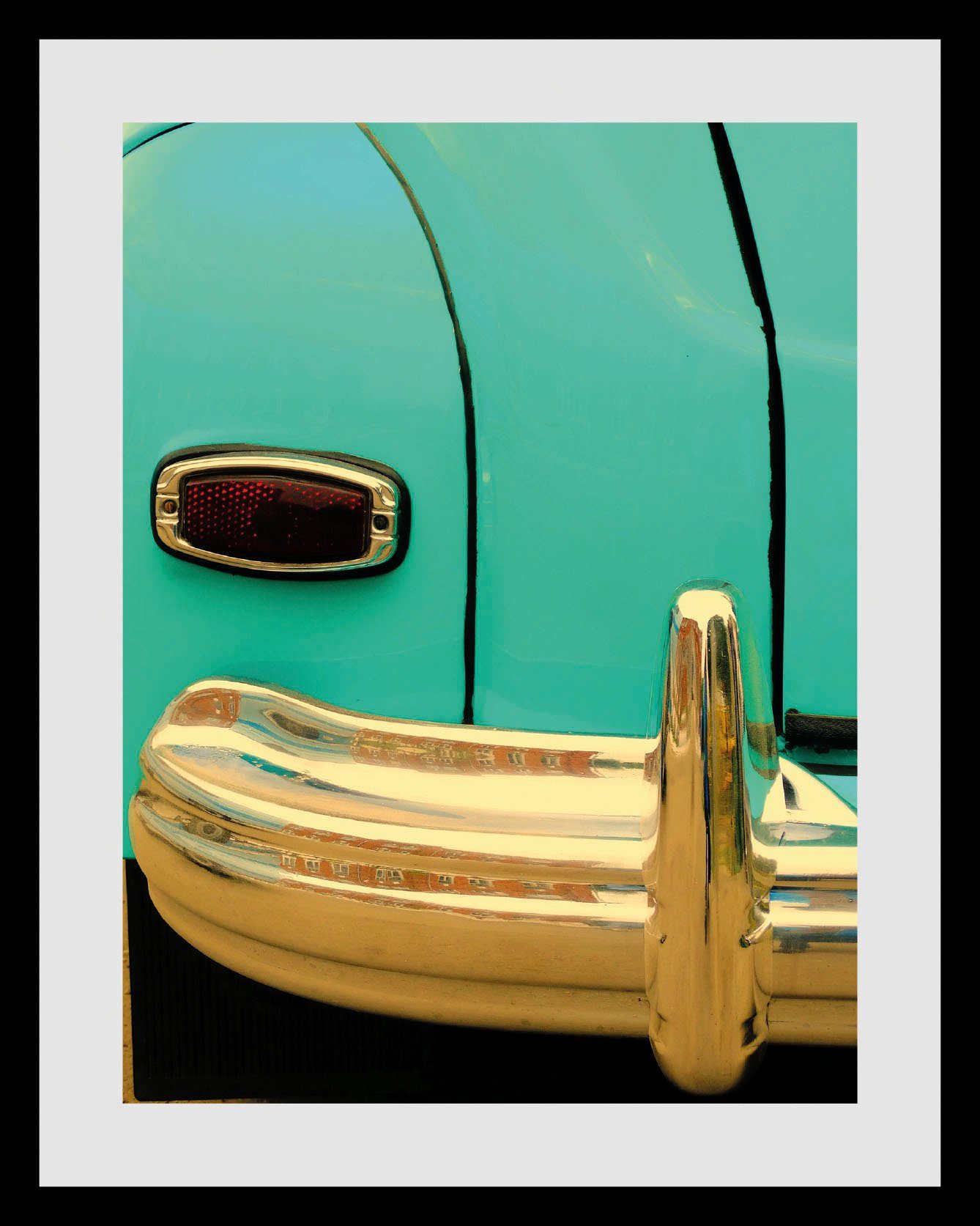 queence Wanddecoratie Oldtimer HD premium posterdruk incl. houten lijst (1 stuk)
