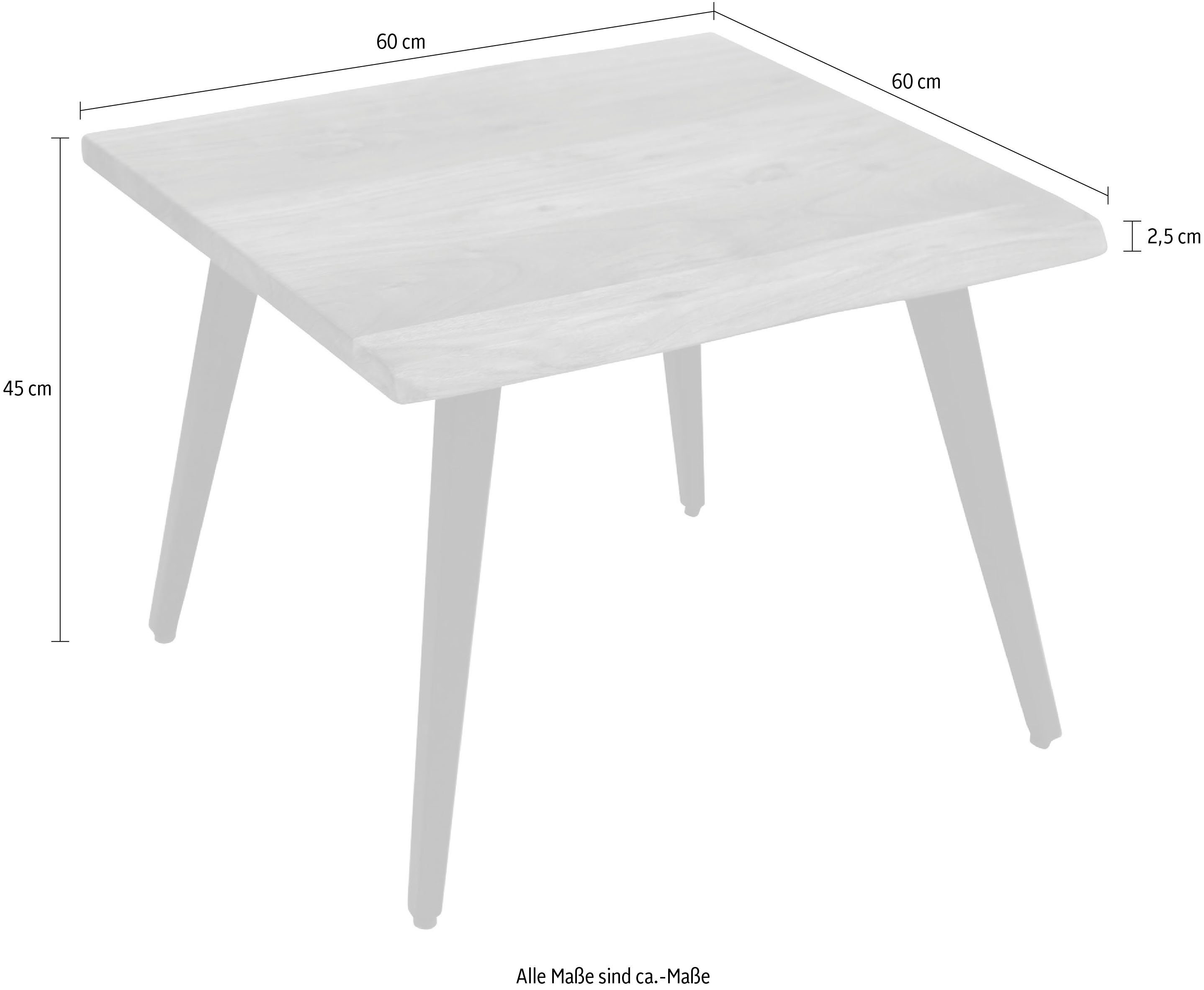 byLIVING Salontafel Caddy Tafelblad met boomstamrand, breedte 110 of 60 cm