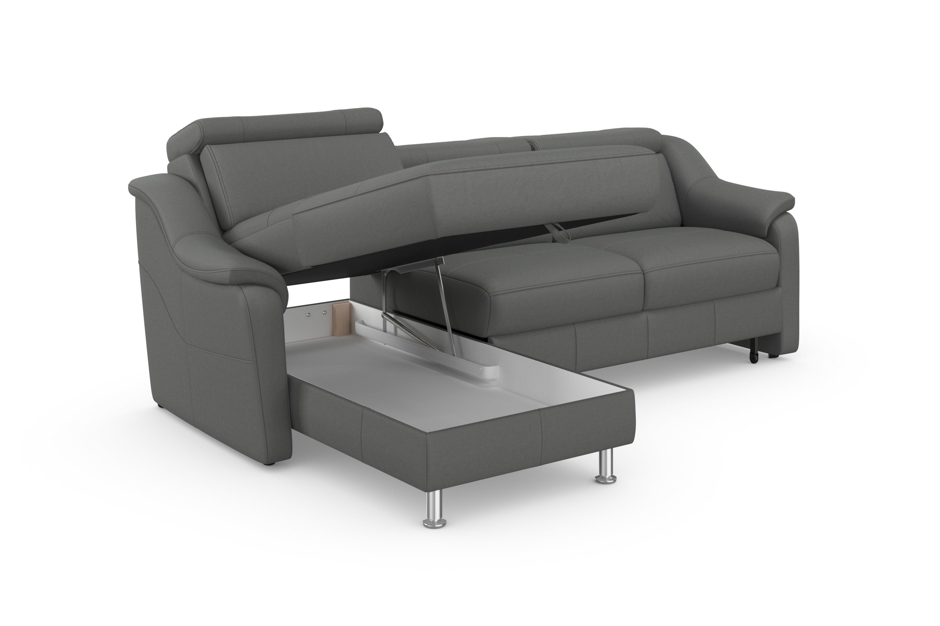 sit&more Hoekbank Freetown L-vorm met verstelbare hoofdsteun en comfortabele binnenvering