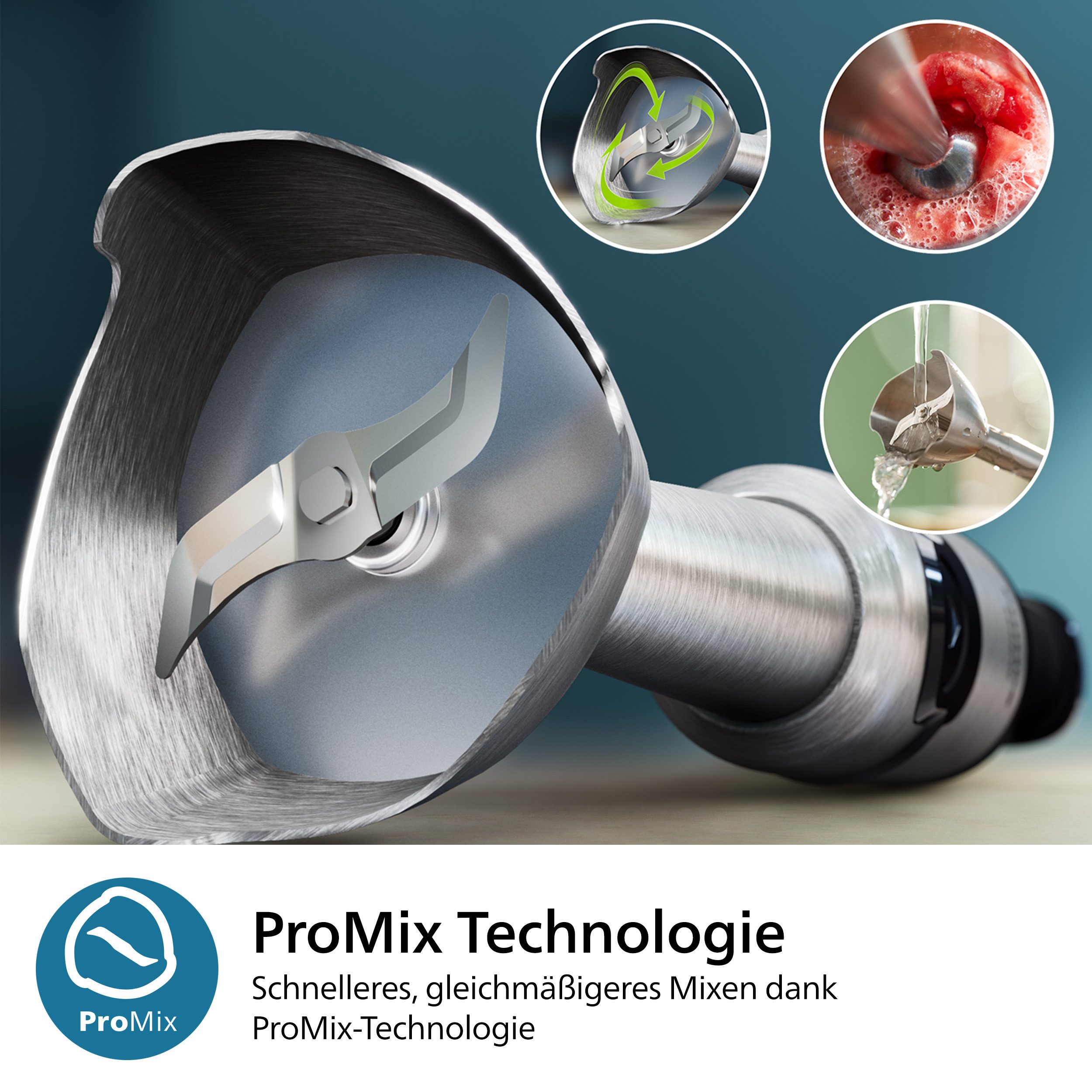 Philips Staafmixer HR2682/00 5000 Series, met ProMix-technologie Beker en garde-opzetstuk, roestvrij staal/zwart