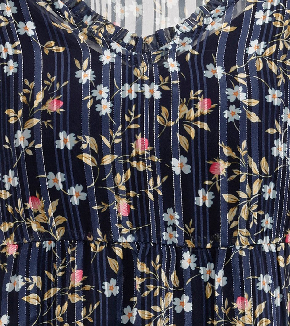 Aniston CASUAL Mini-jurk met glanzdraden versierde bloemenprint (Met jersey onderjurk)