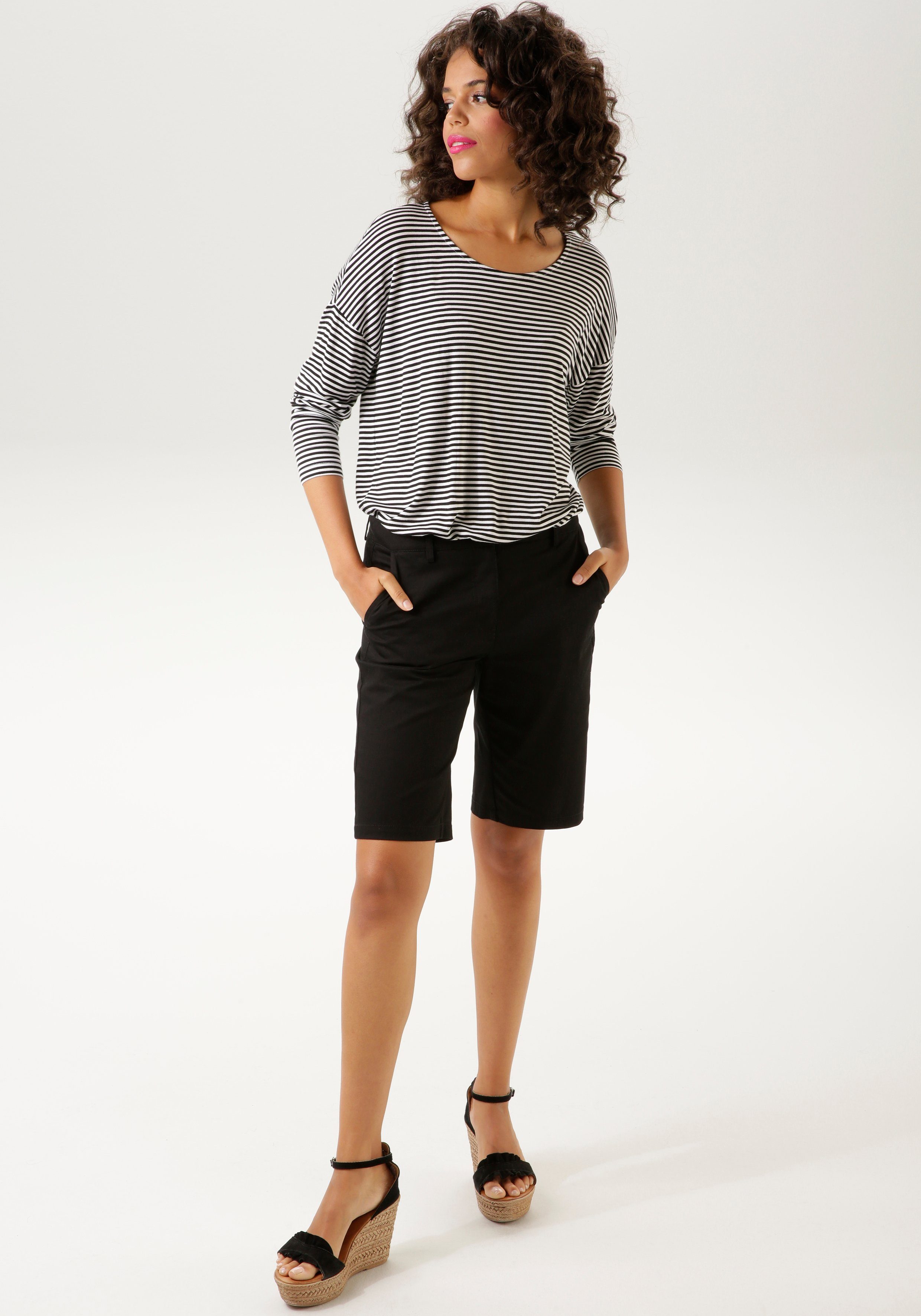 Aniston CASUAL Shirt met lange mouwen de clou: de nep-knopenrij aan de achterkant