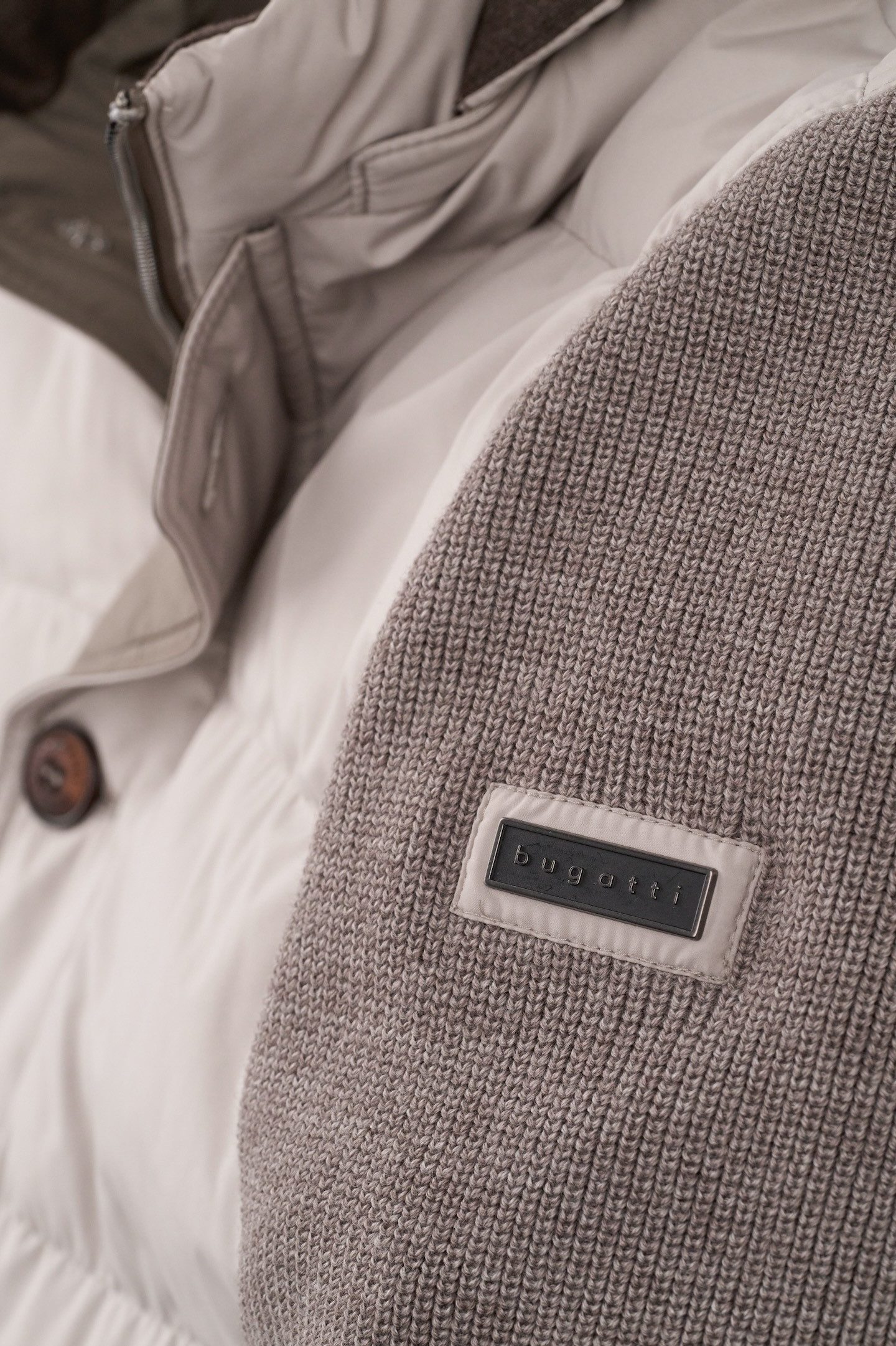 Bugatti Vest met staande kraag en capuchon