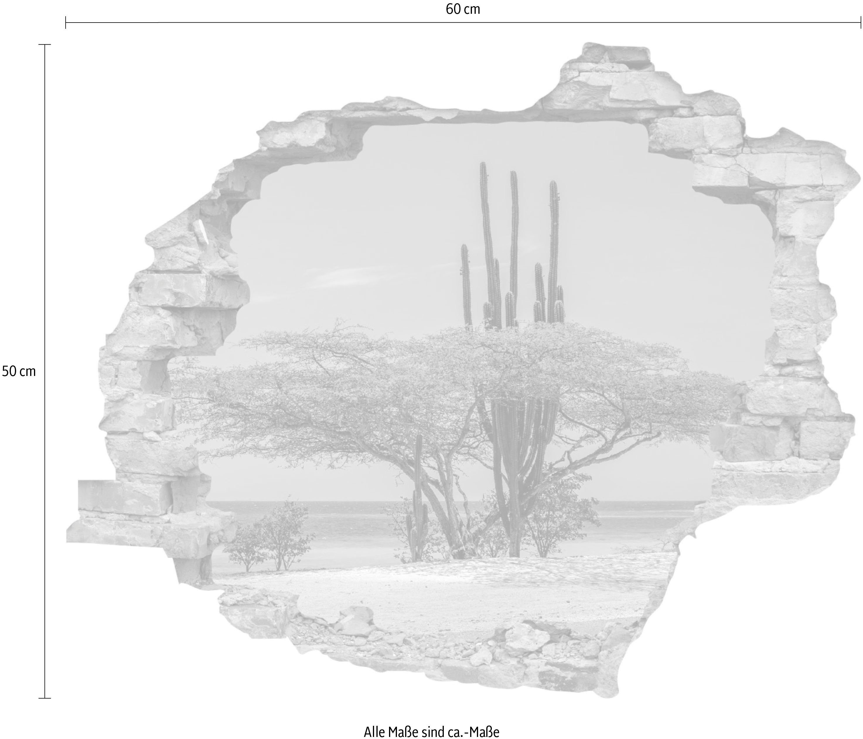 queence Wandfolie Strand Muursticker, muurdecoratie, zelfklevend, 3D, muurdurchbraak (1 stuk)