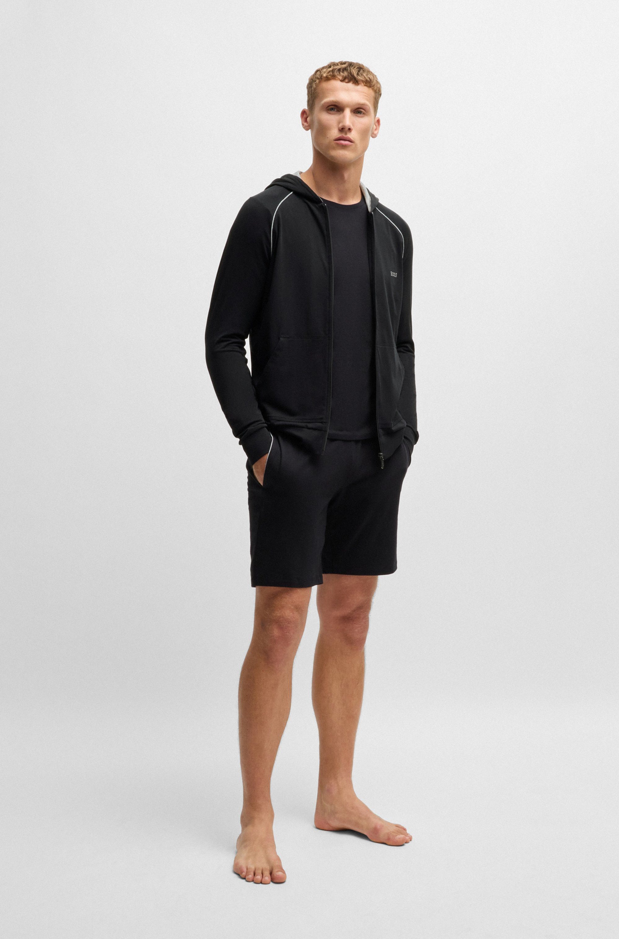 BOSS Capuchonsweatvest Mix&Match Jacket H met boss-borduursel op de borst