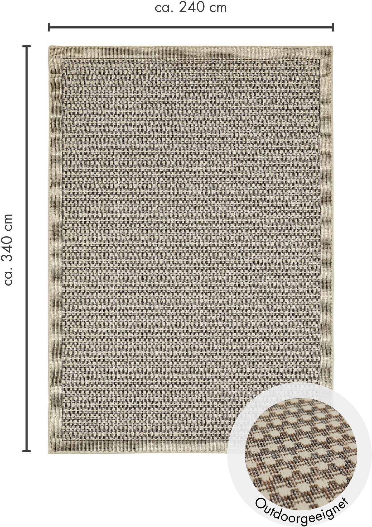 Andiamo Vloerkleed Savannah Platweefsel, geschikt voor binnen en buiten, woonkamer