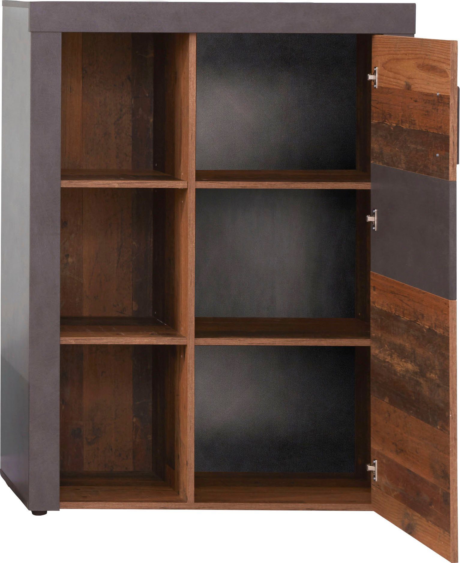 INOSIGN Bergkast Ilana moderne industriële stijl - verlichting optioneel - b/d/h 87/34/118 cm