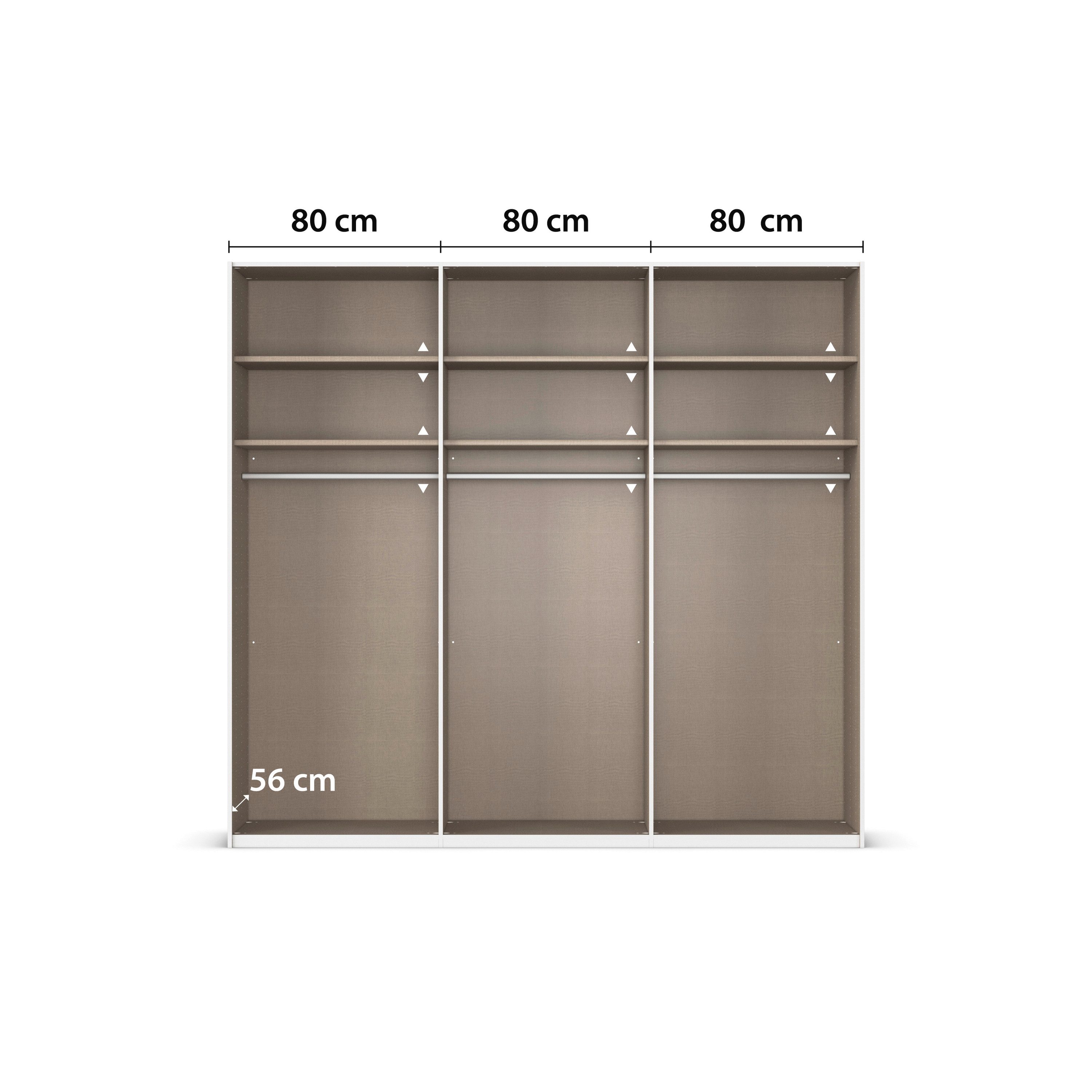 rauch Schuifdeurkast Kledingkast Kast Garderobe Slaapkamerkast EVELYN in elegante stijl met spiegel 5 breedtes veel opbergruimte made in germany