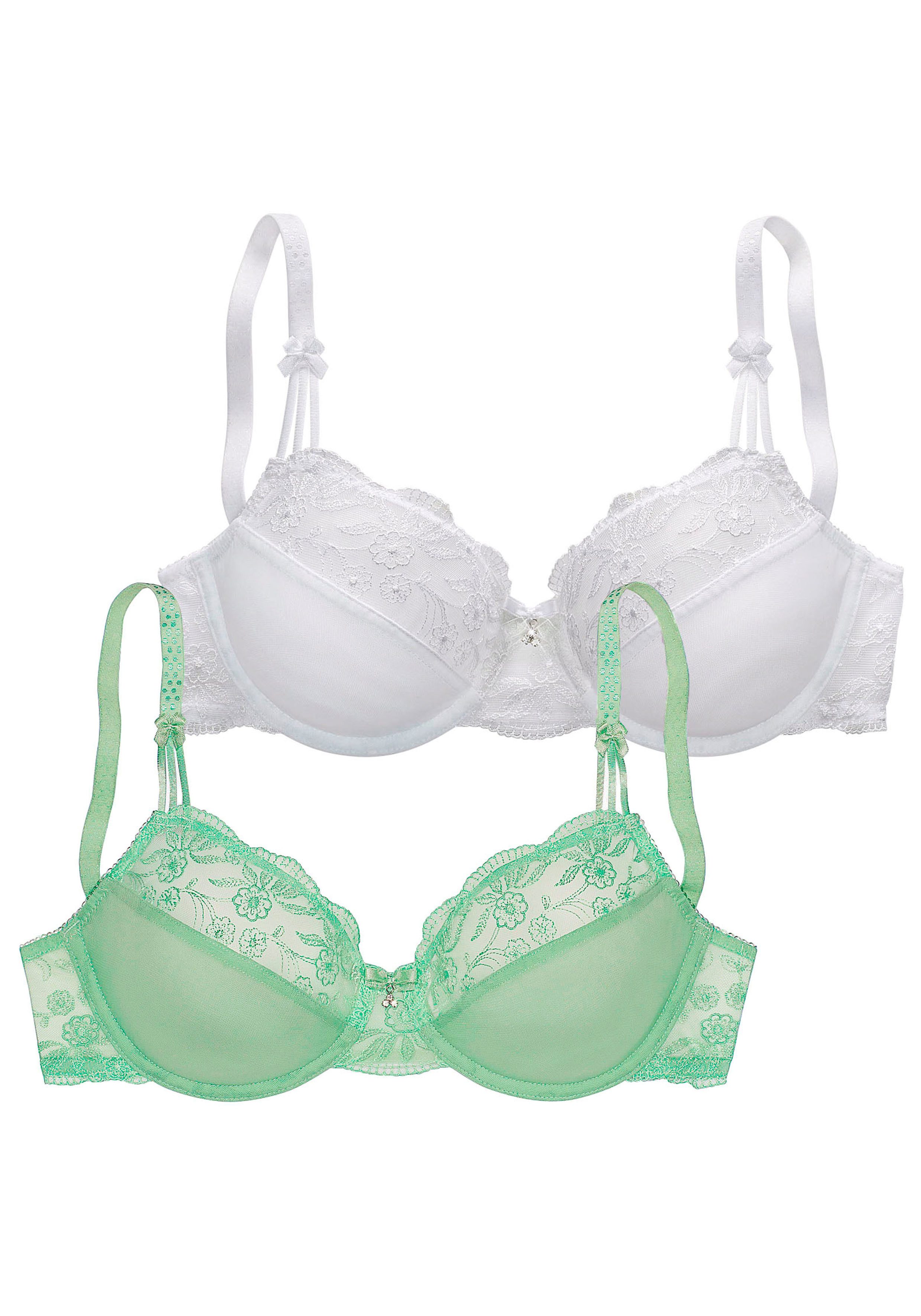 Nuance Beugel-bh met mooie borduurkant, dessous (Set van 2)