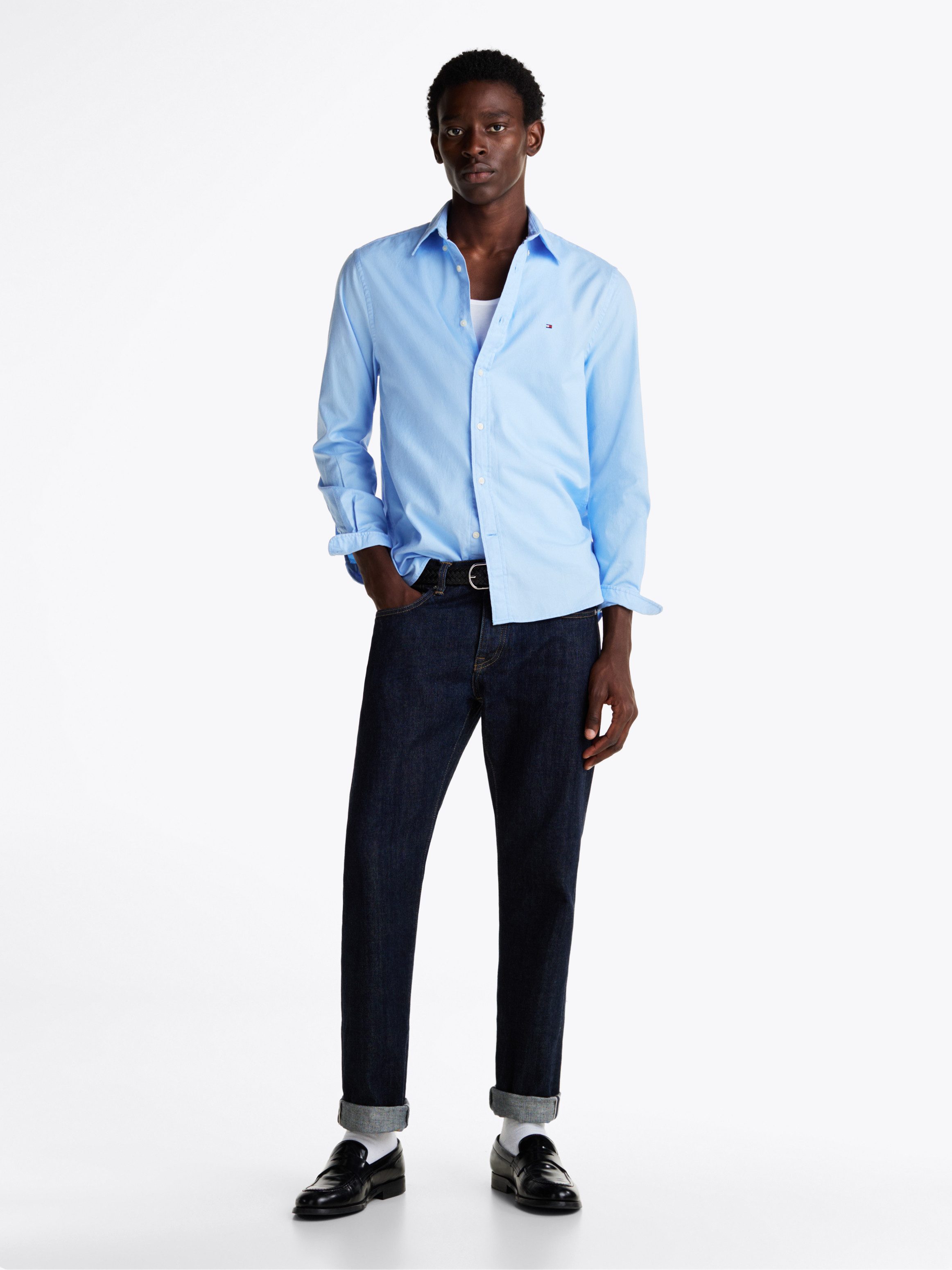 Tommy Hilfiger Businessoverhemd FLEX BRUSHED SOLID RF SHIRT
