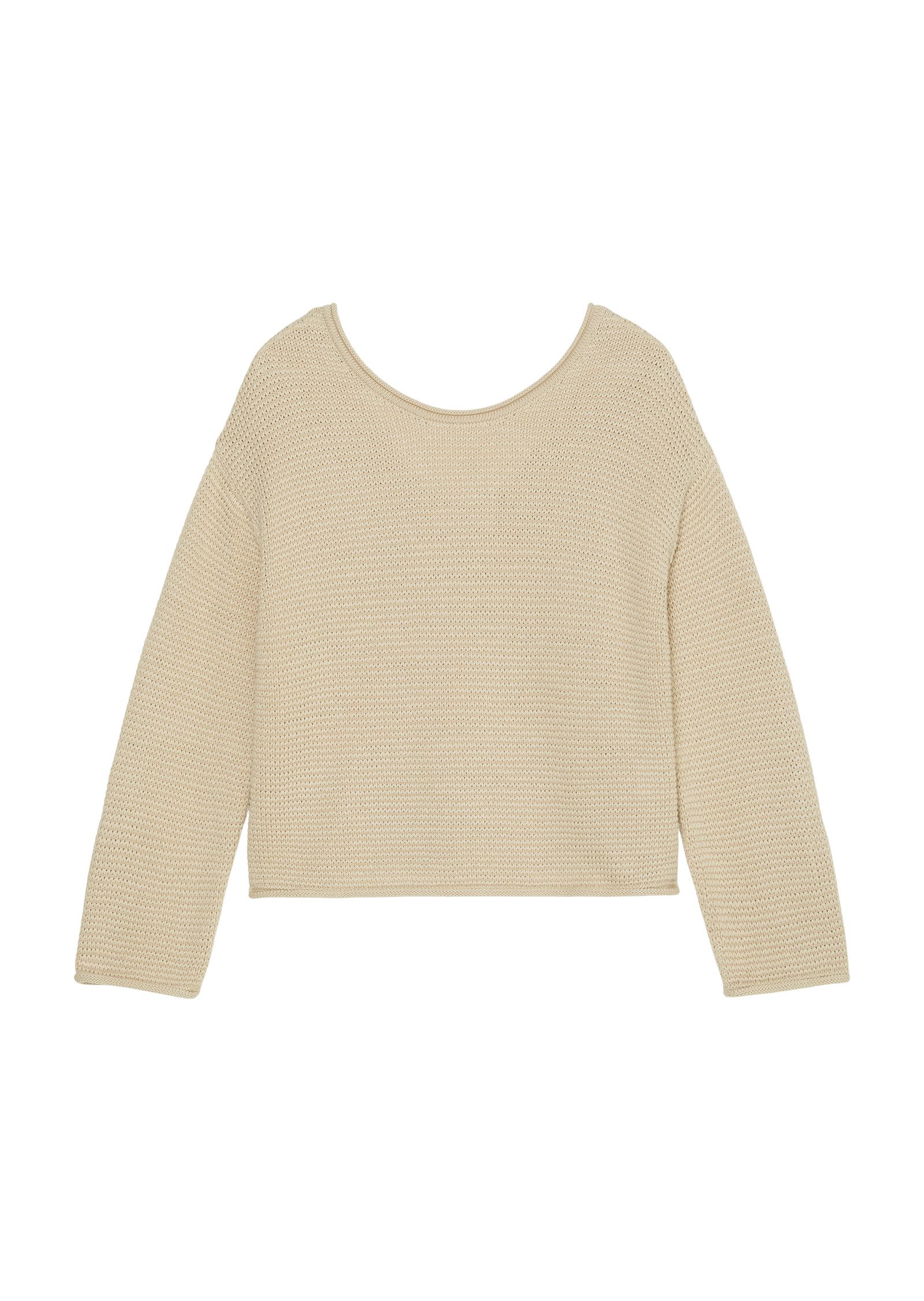 Marc O'Polo Trui met ronde hals met een diepe uitsnijding op de rug oversized