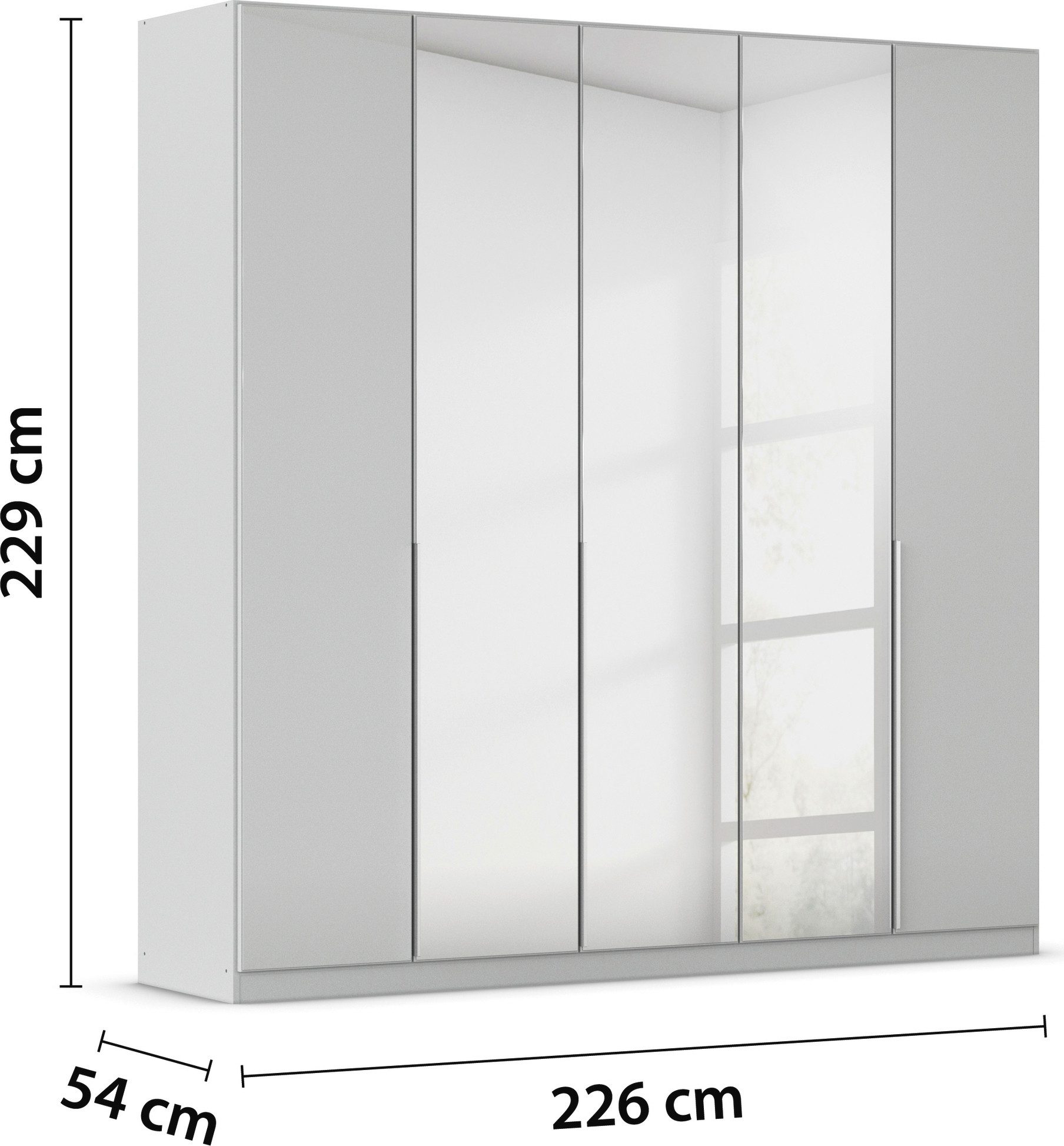 rauch Draaideurkast Kledingkasten kast garderobe AGORDO met glazen front doordachte binnenuitrusting, in 6 breedtes en 2 hoogtes made in germany