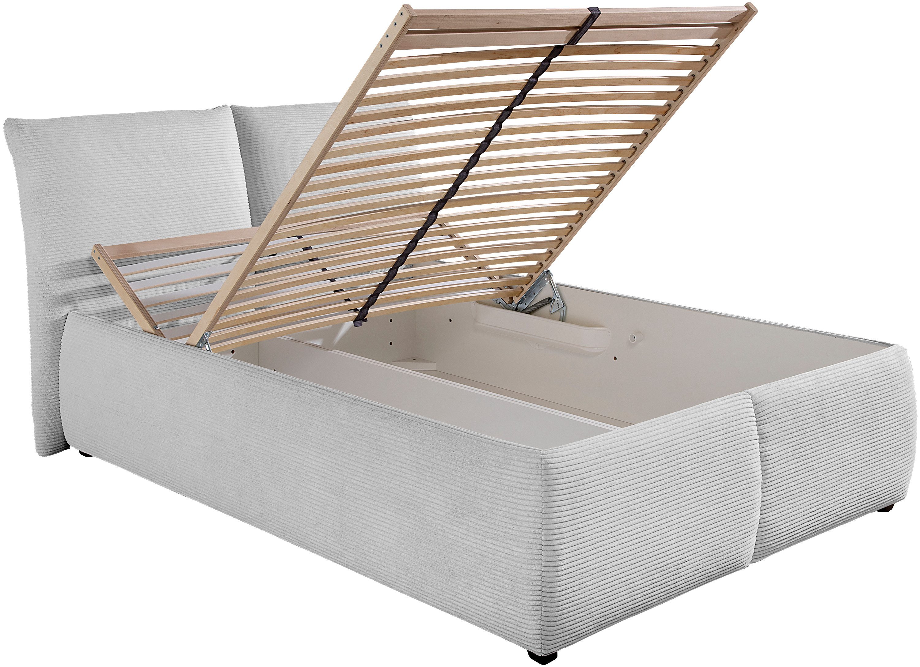 Maintal Gestoffeerd bed Wiesenbach, met cord-stof optioneel in hardheidsgraad h2, h3 of h4