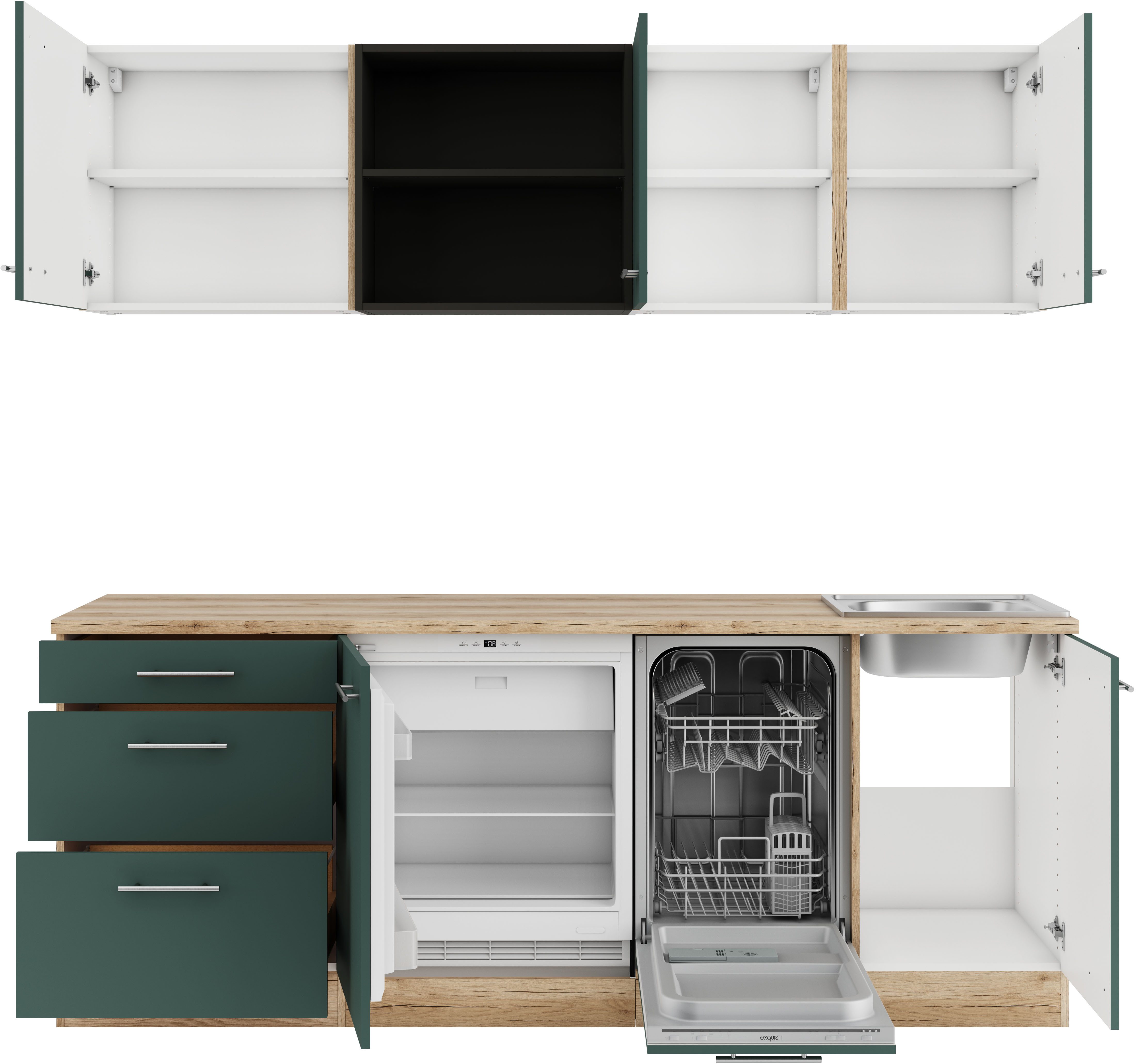 OPTIFIT Keuken Bella Breedte 210 cm, optioneel met elektrische apparaten
