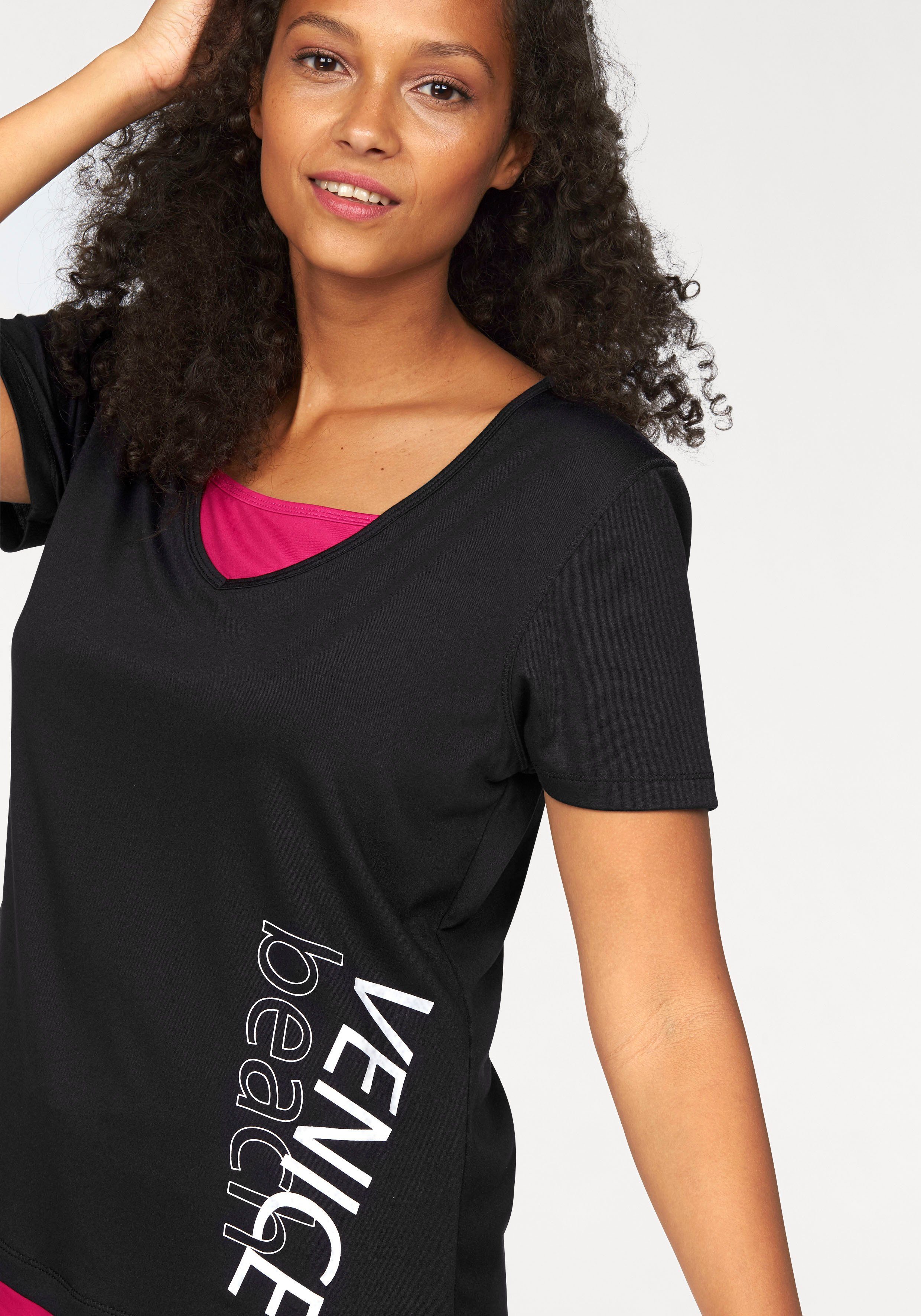 Venice Beach Functioneel shirt figuurvolgende pasvorm, v-hals, sneldrogend