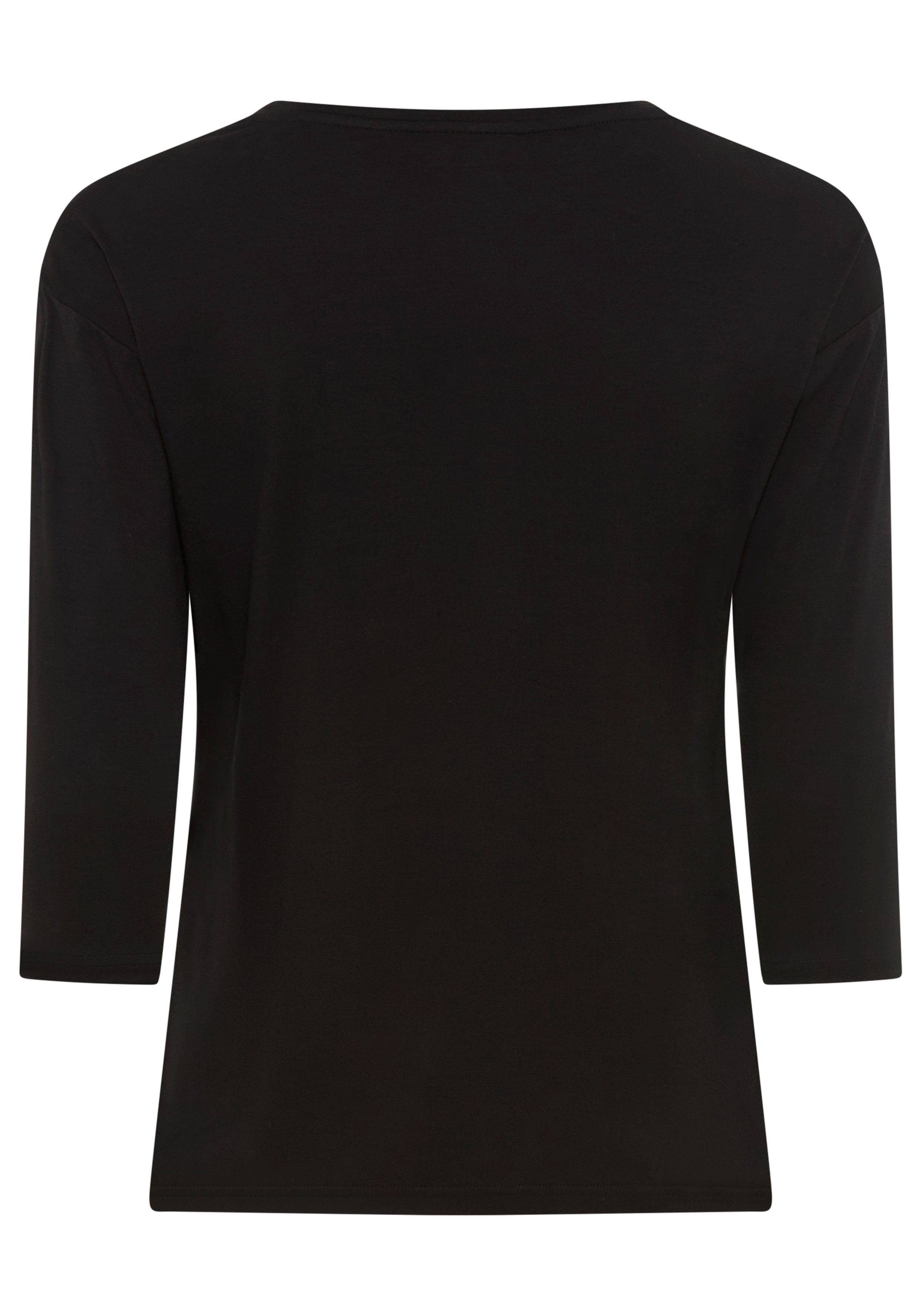Bruno Banani Shirt met 3/4 mouwen met foil-print en glinstersteentjes - nieuwe collectie