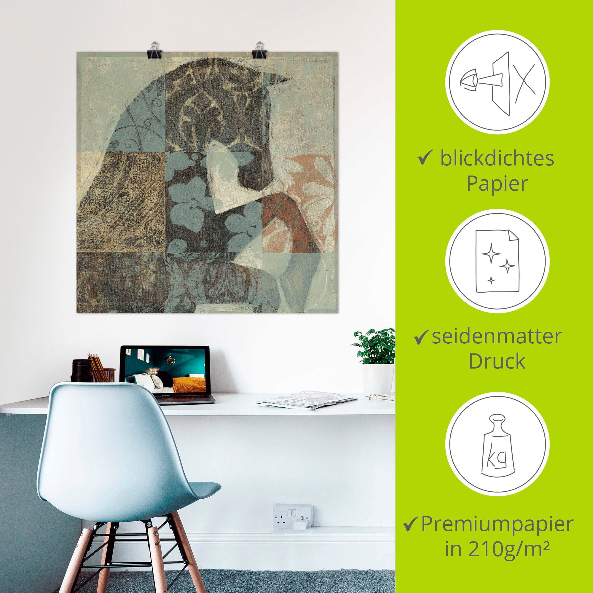Artland Artprint Gedessineerd paard II als artprint op linnen, poster in verschillende formaten maten