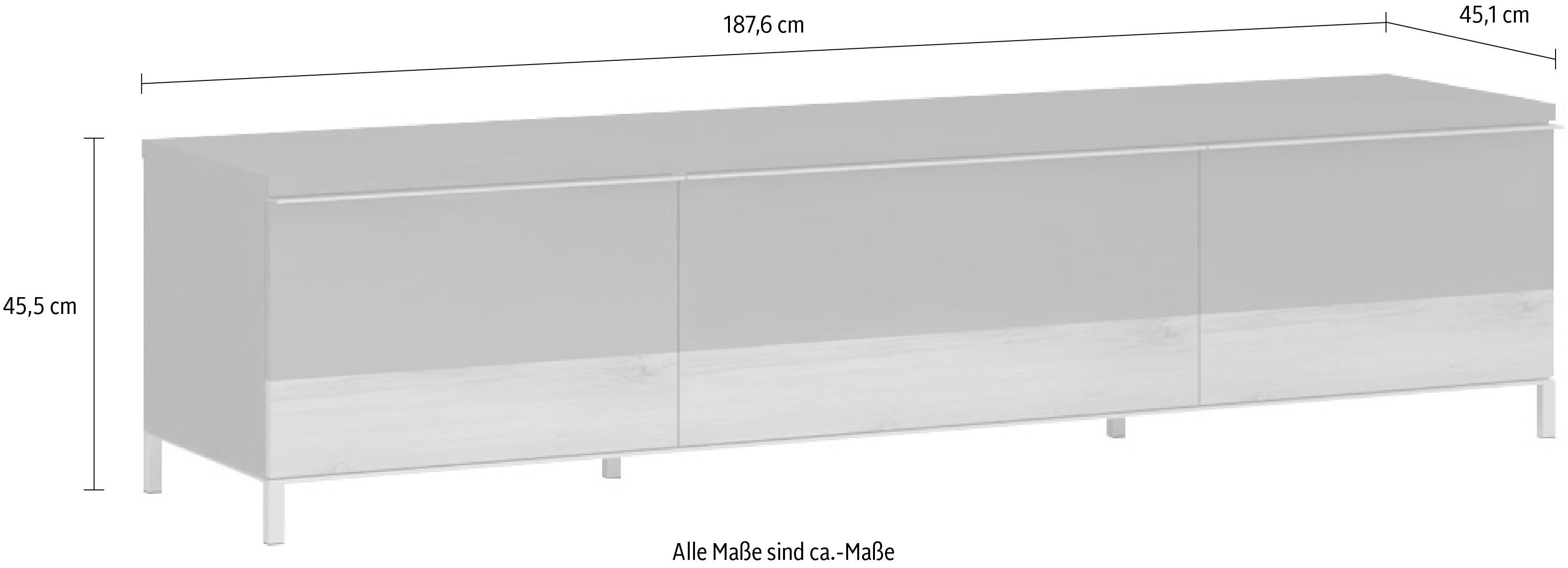 Places of Style Tv-meubel Onyx Kast met soft-close functie, in twee breedtes, tv-tafel