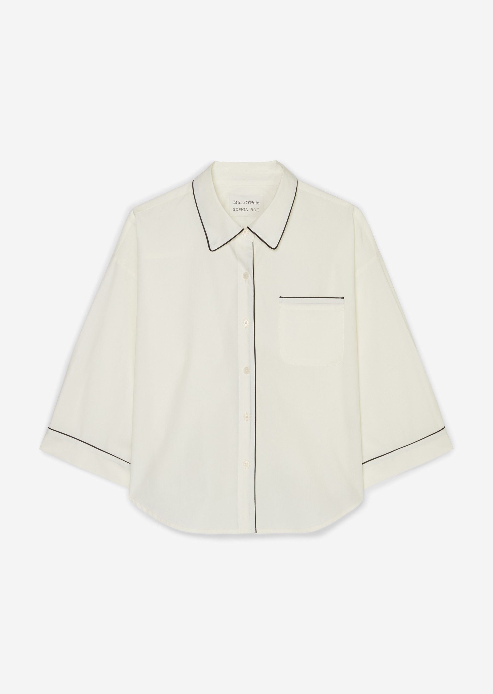Marc O'Polo Oversized shirt Mix & Match Poplin met contrastkleurige pipings