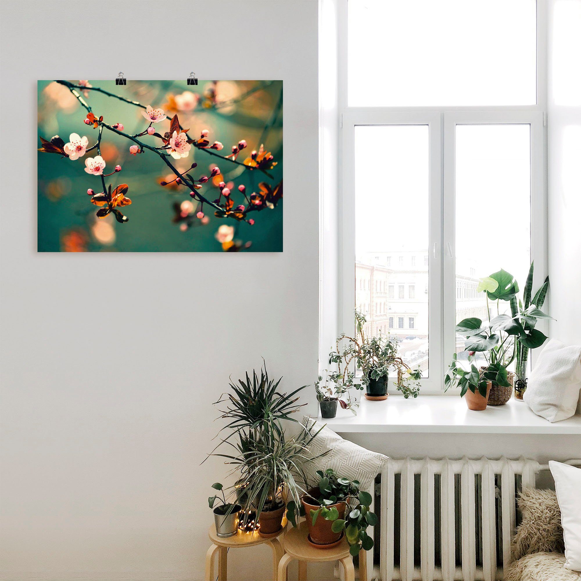 Artland Artprint Japanse kers Sakura bloemen als artprint op linnen, poster in verschillende formaten maten
