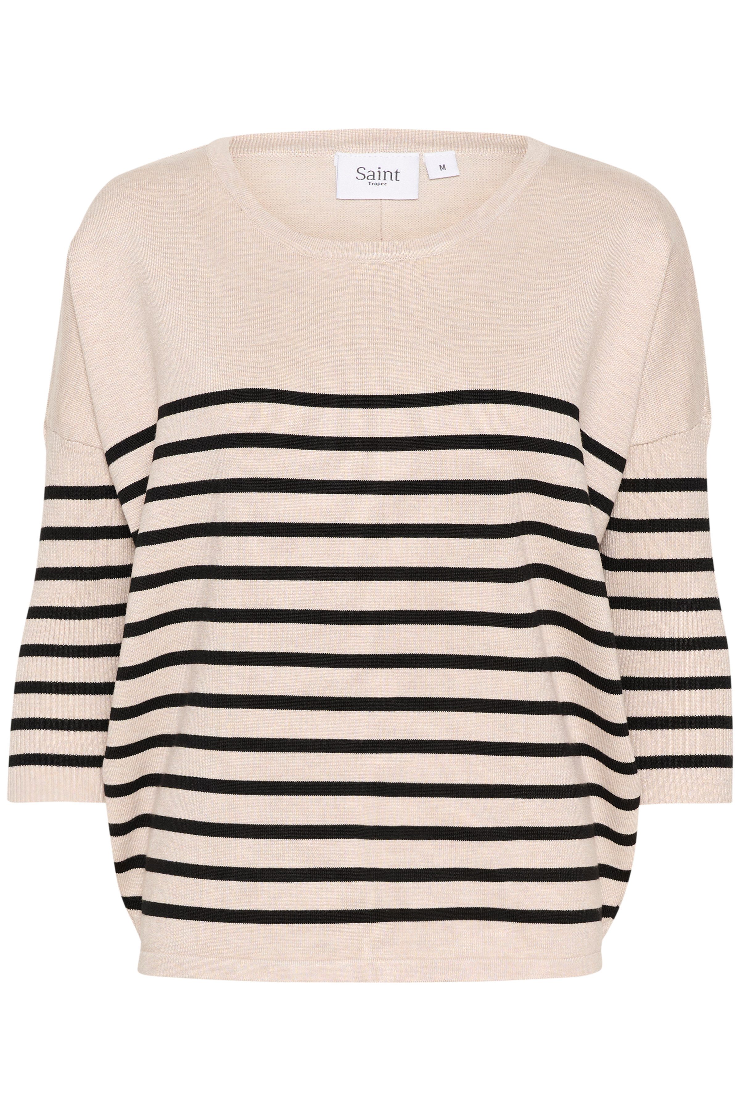 Saint Tropez Gebreide trui MilaSZ R-neck Stripe