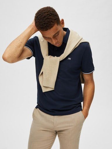 SELECTED HOMME Poloshirt SLHDANTE SPORT SS POLO NOOS heren poloshirts maat S blauw