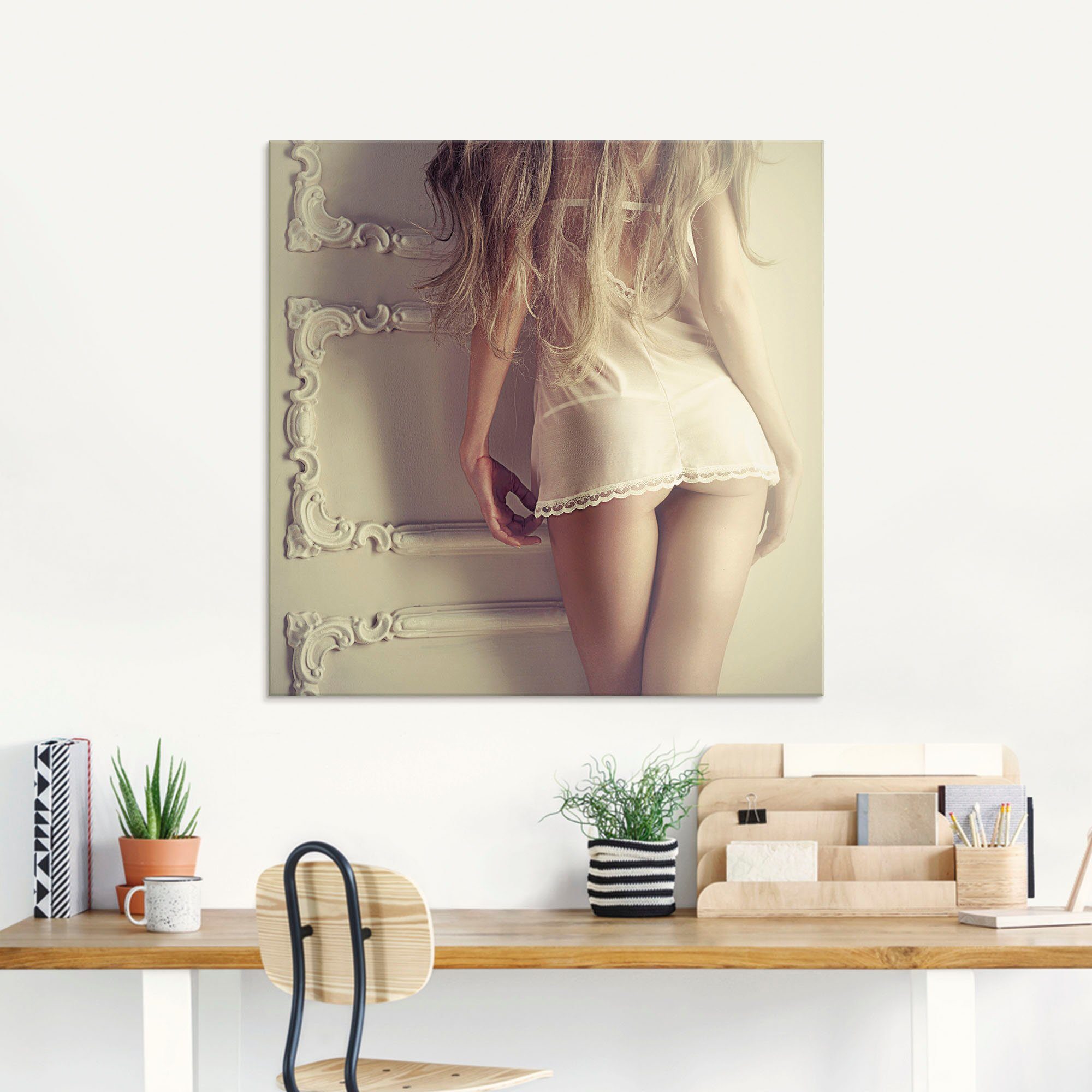 Artland Print op glas ZINNIG MEISJE in verschillende maten