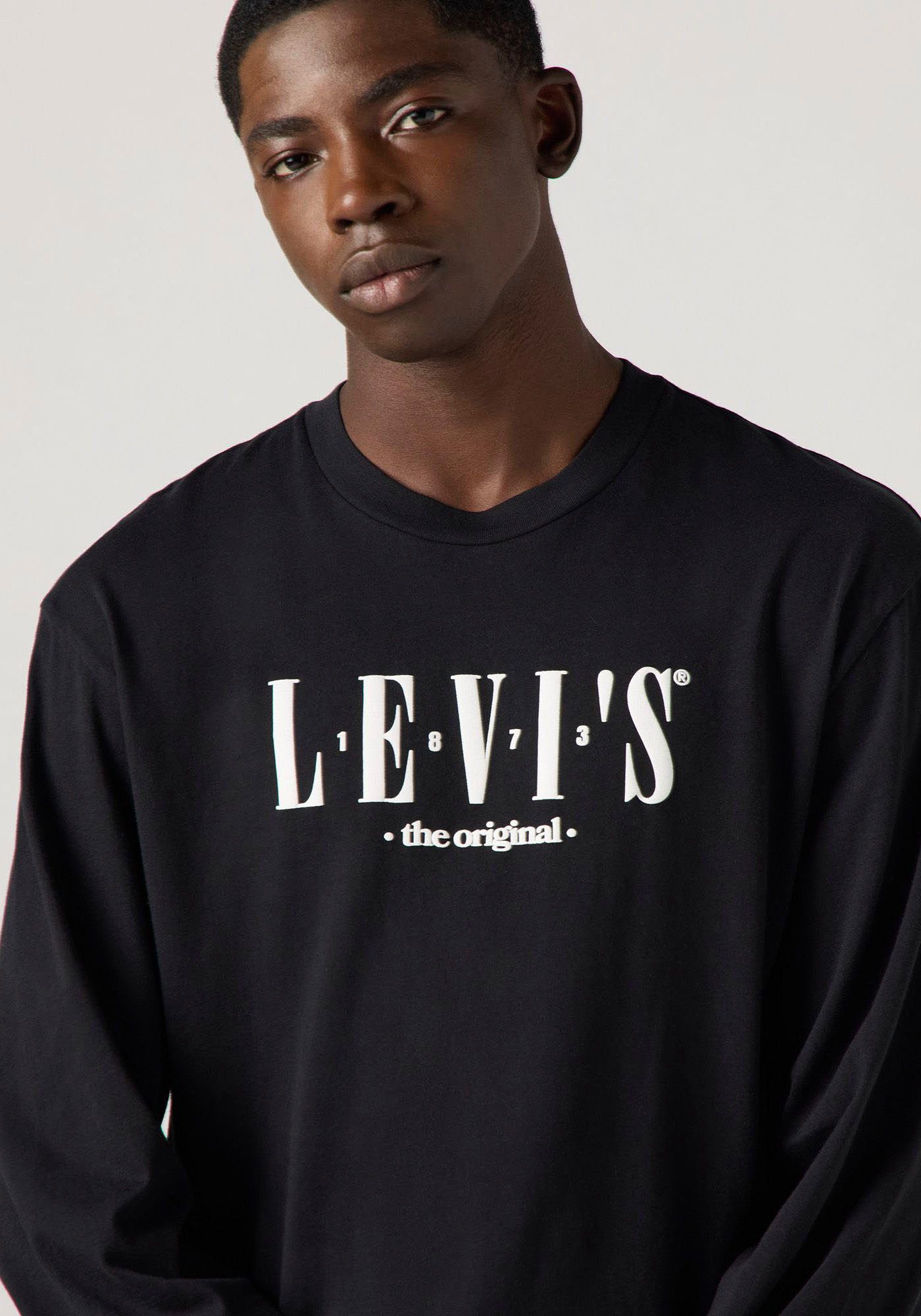 Levi's® Shirt met lange mouwen met een logo-opschrift